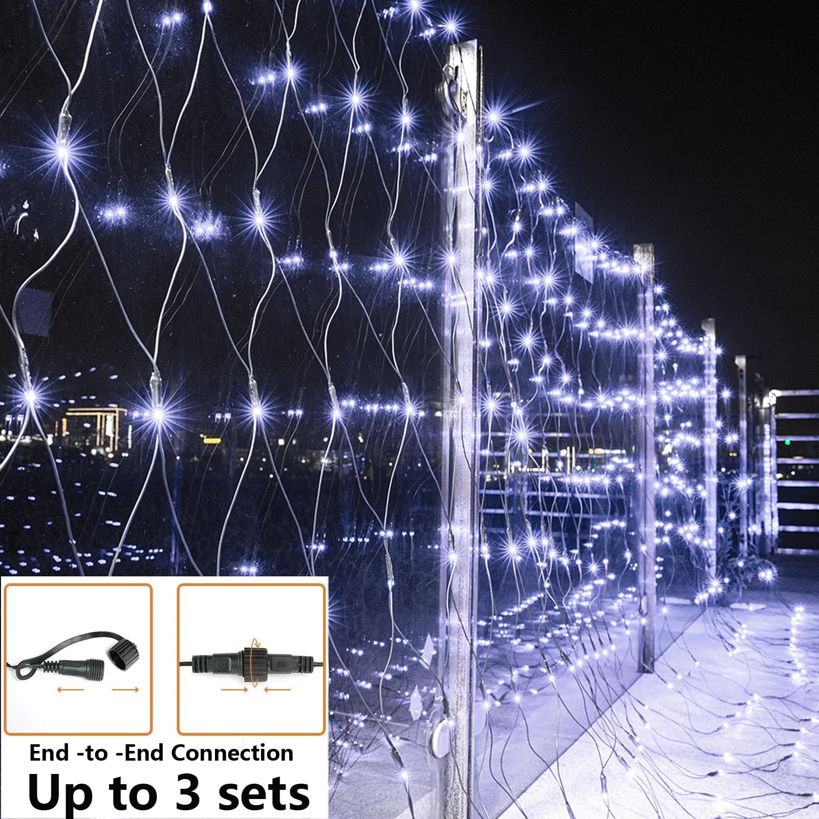 Joomer 2 Pack 12Ft X 5Ft 360 Led Christmas Net Lights, 8 Modes Bush Mesh Lights Connectable, Timer, Waterproof For Christmas Trees, Bushes, Garden, Outdoor Decorations (Green Wire, White)