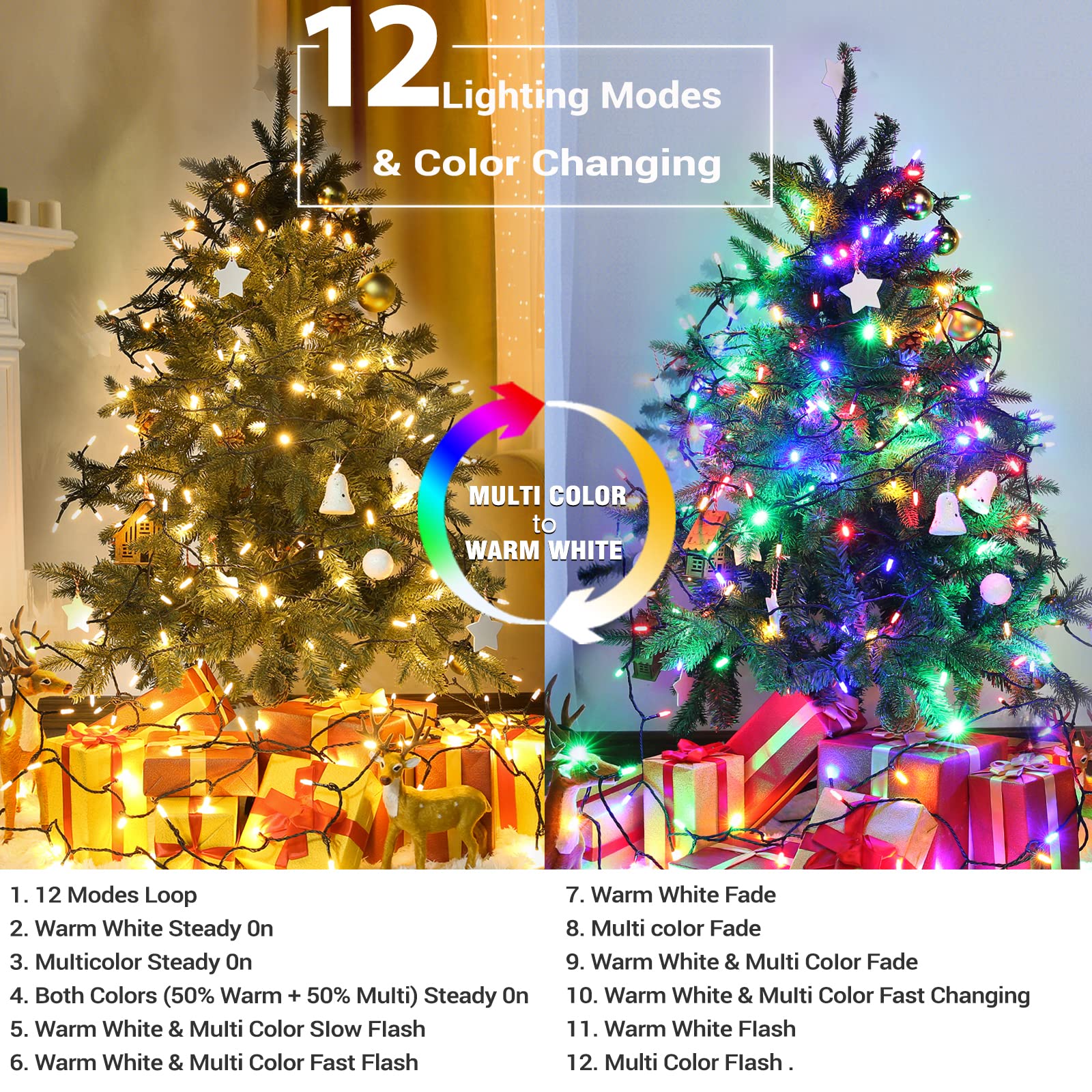 Brizled Halloween String Lights, 100 LED, 33ft, Purple & Orange, UL Certified, Connectable, Outdoor Decor