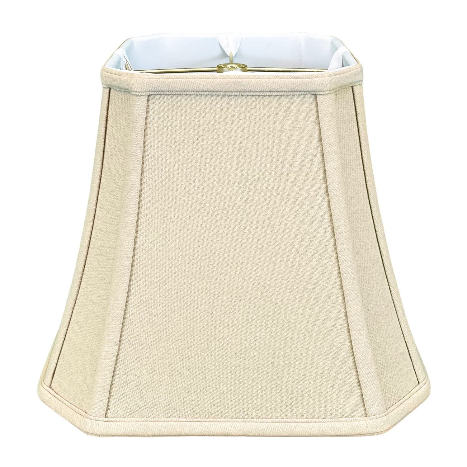 Royal Designs, Inc. BSO-705-14LNBG Square Cut Corner Bell Basic Lamp Shade, 8 x 14 x 11.25, Linen Beige