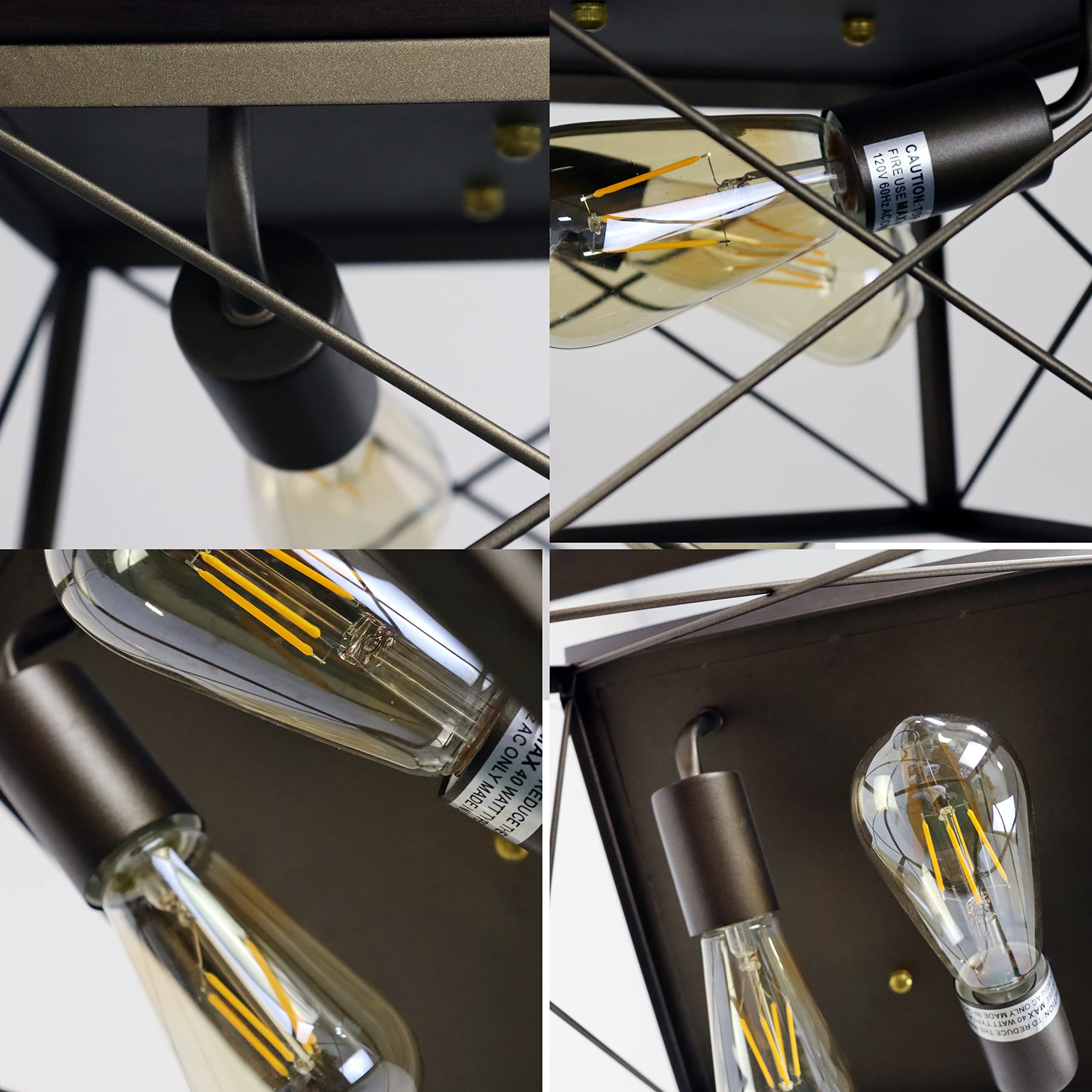 Chloe Lighting Two-Toned Metal Ceiling Flush Fixture 12in Wide, Model CH6H301TT12-CF2, Farmhouse-Style, 2 Light