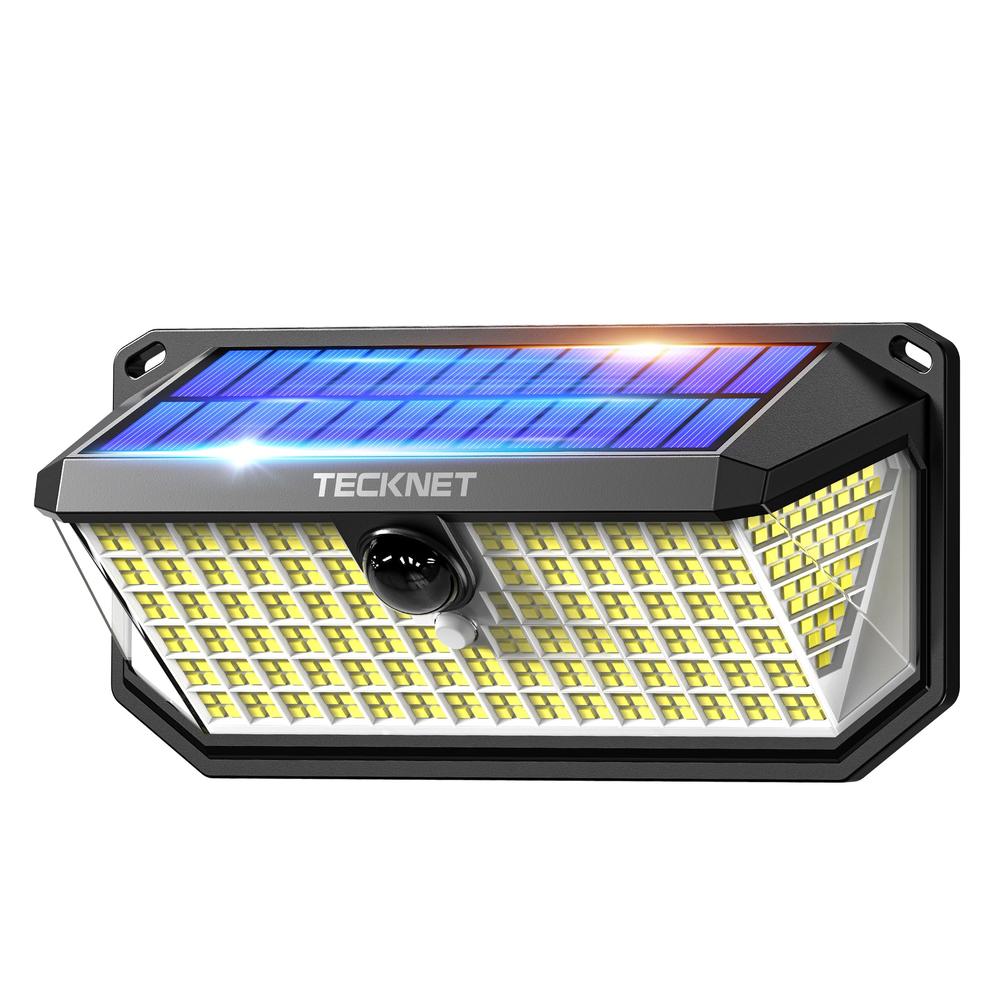Tecknet 4200Lm 416 Led Solar Lights Outdoor Waterproof  300 Angle & 3 Lighting Modes Motion Sensor Outdoor Lights  2 Pack Security Solar Light Ip66 For Fence Front Door Yard - 1 Pack