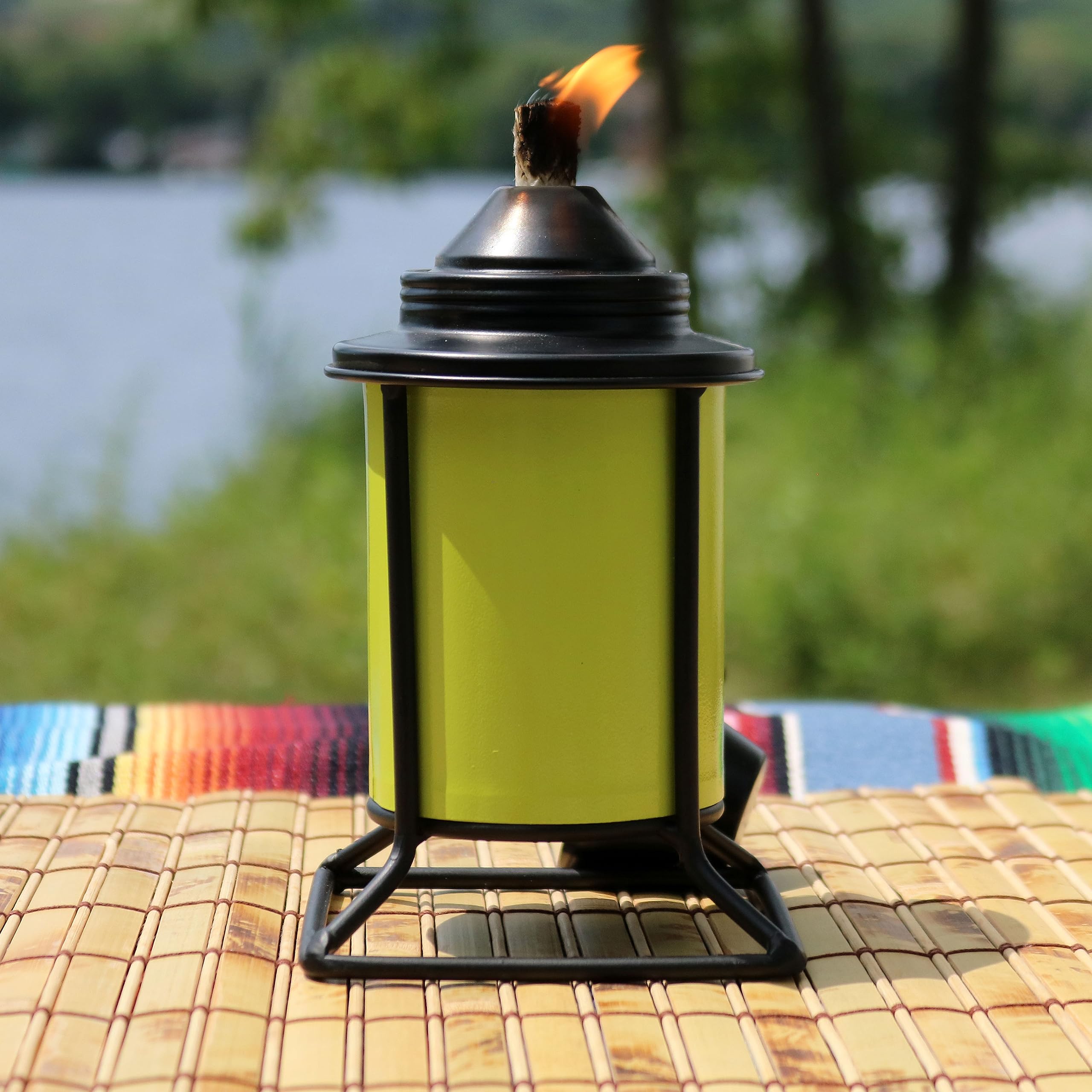 Sunnydaze Metal Tabletop Torches, Outdoor Patio And Lawn Torch, Multi-Color, Set Of 4