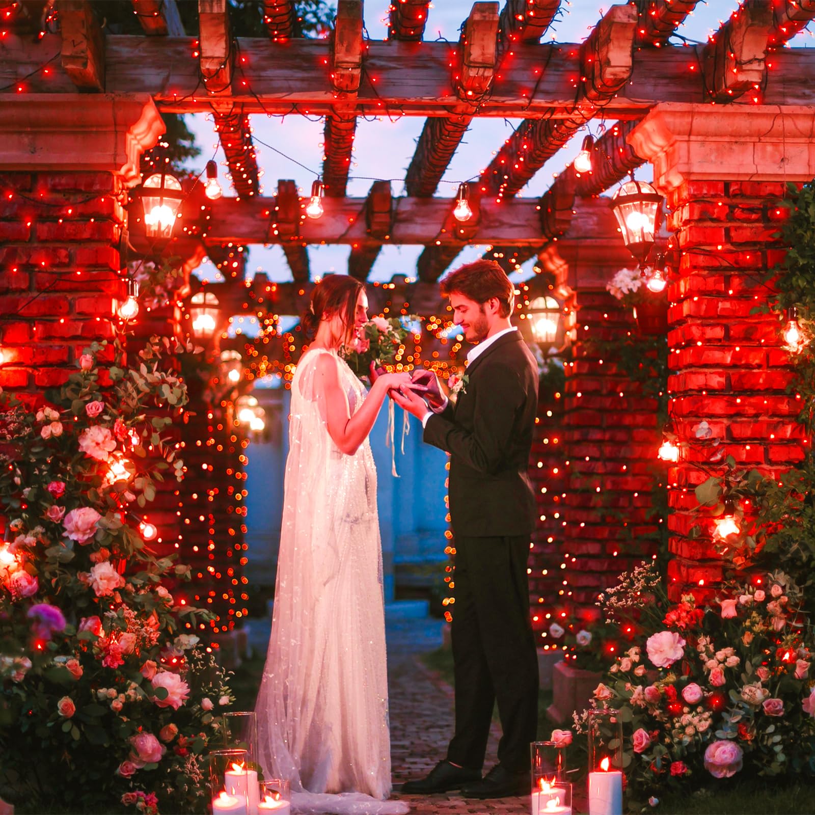 Christmas Lights Outdoor, 100Ft 300 Led String Lights For Outside With 8 Modes Waterproof, Plug In Connectable Green Wire Twinkl