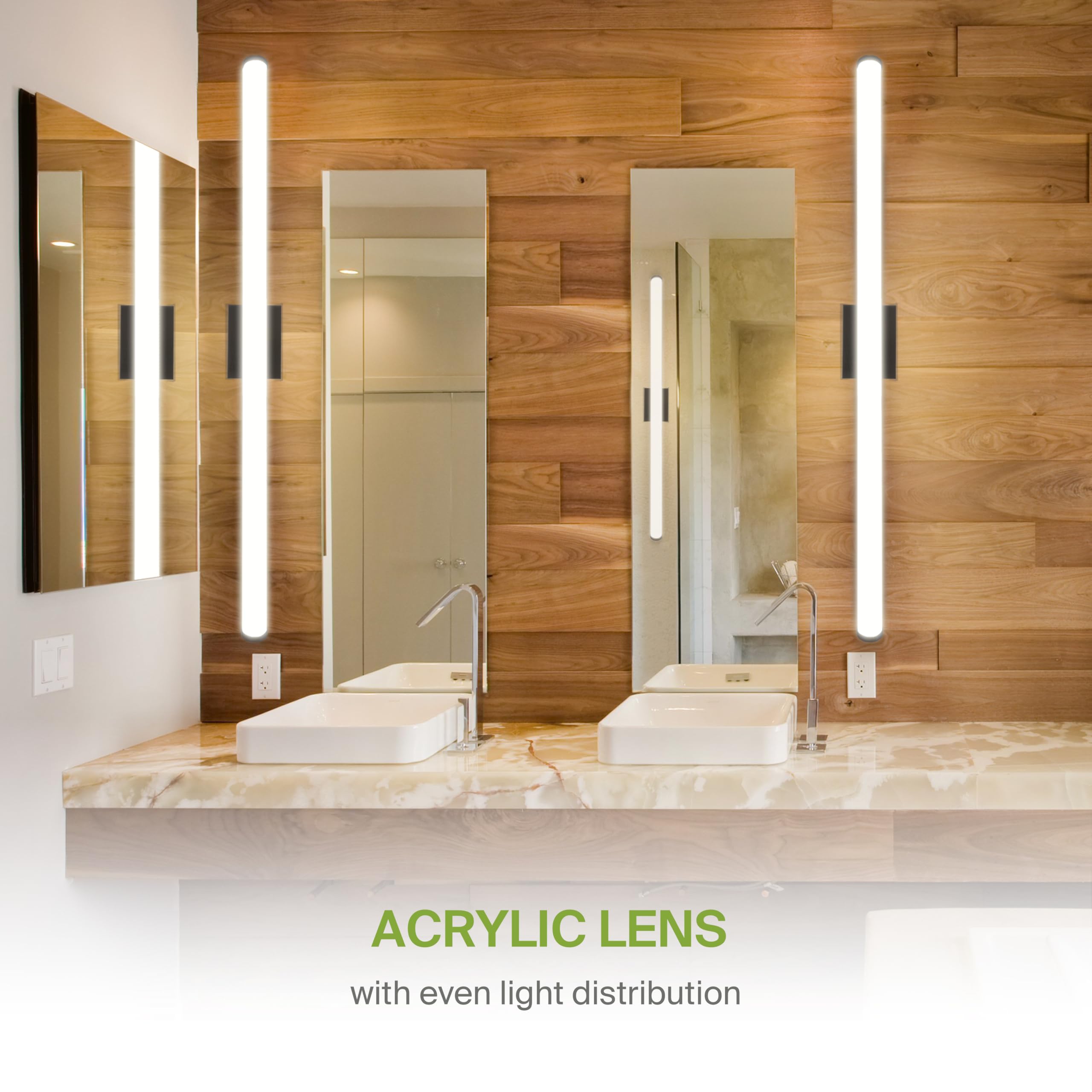 ASD LED Wall Mount Vanity Light Fixture 48 Inch 35W Dimmable Energy Star ETL Listed Black 4 Pack A-LVF23-48D35CC-B-4p