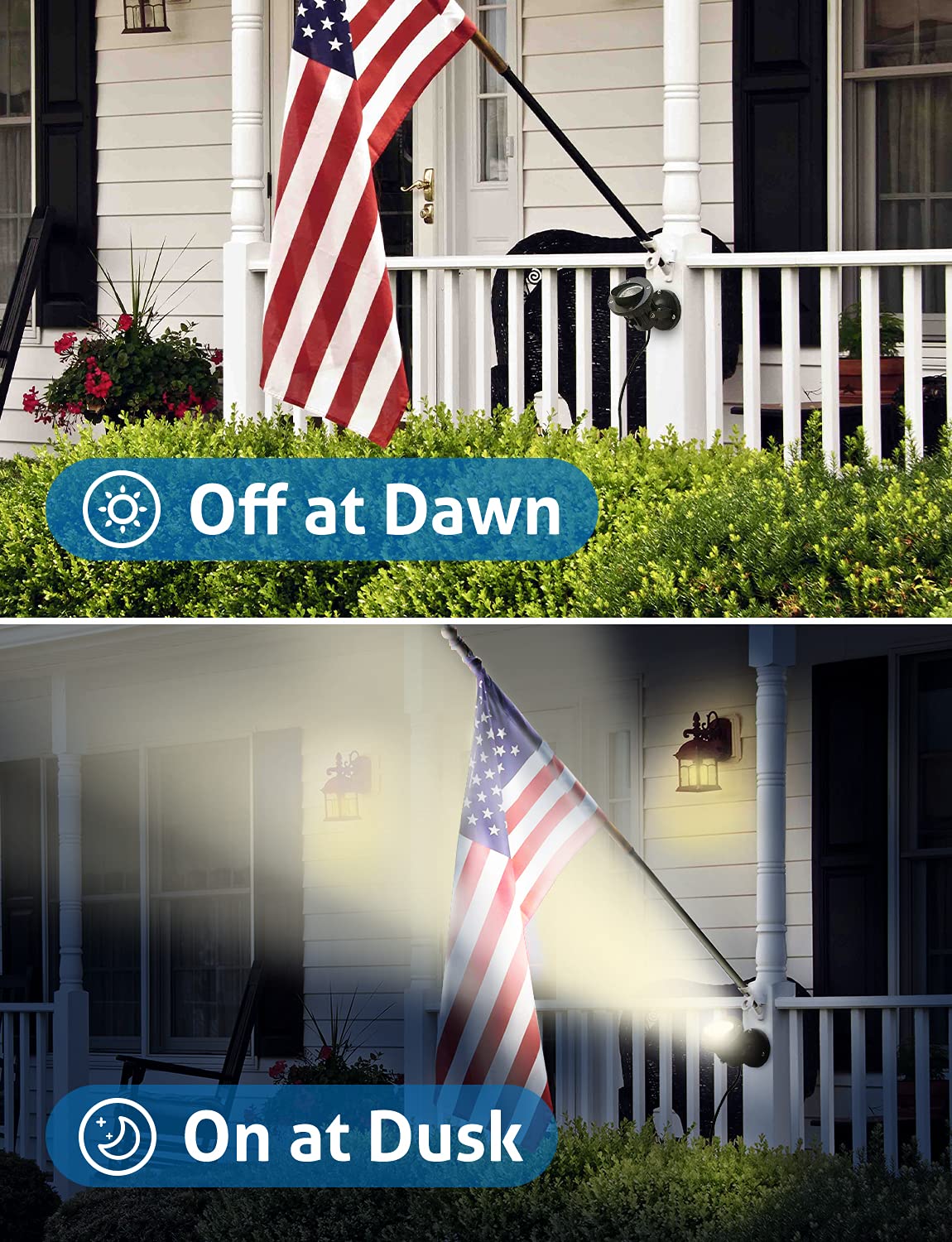 Sunvie 20W Led Spotlight With Photocell Sensor, Waterproof 3000K Warm White For Outdoor Lighting