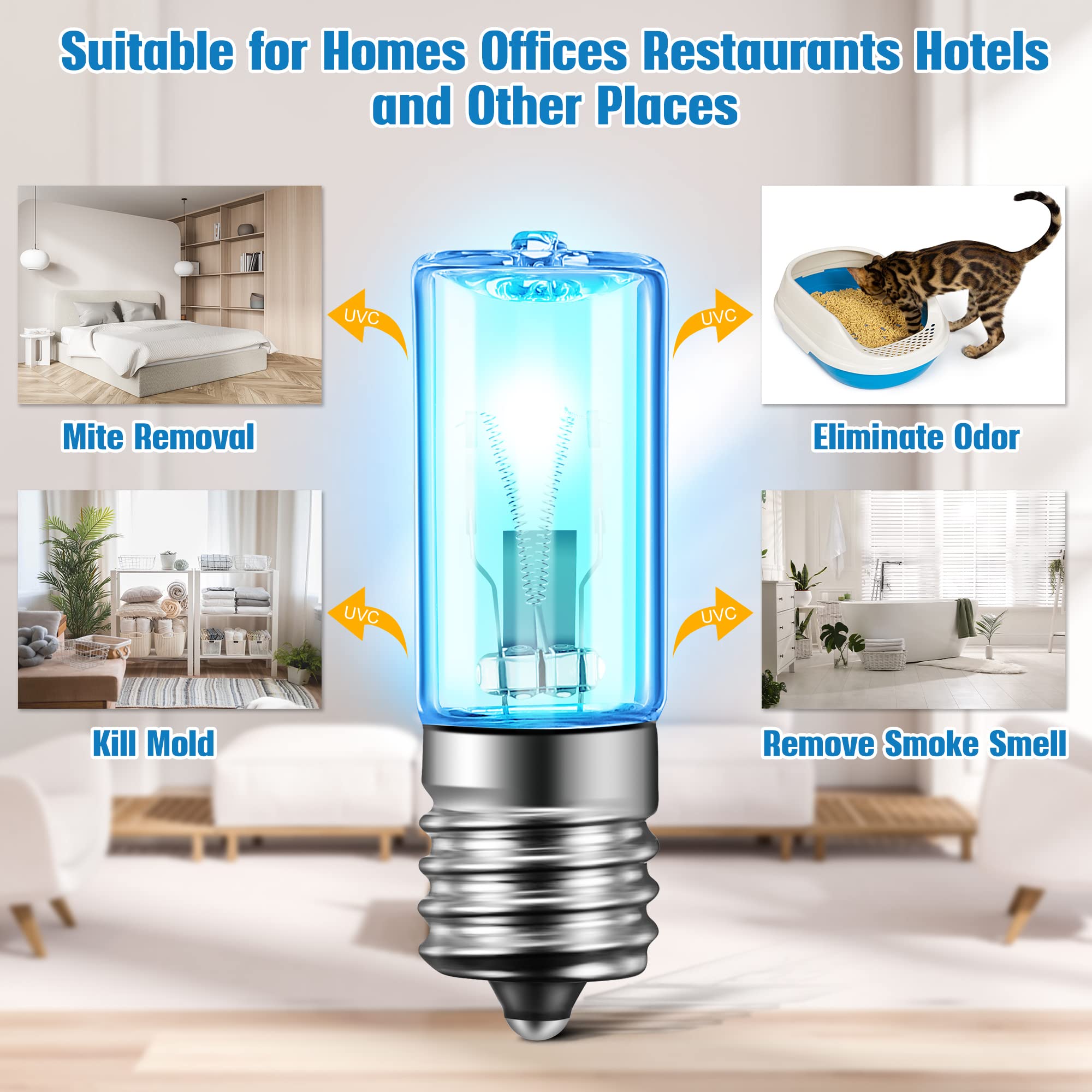 Qualirey UVC Replacement Light Bulbs for GermGuardian Air Purifiers, Silver, 3W, Model LB1000, 6 Pack