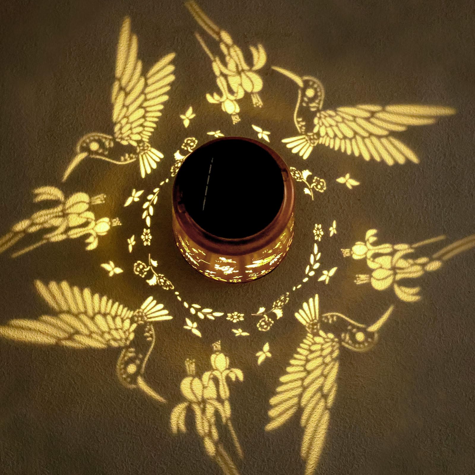 Hummingbird Solar Lanterns Outdoor Waterproof Hanging Solar Lights Christmas Gifts For Women Mom Metal Decorative Led Lantern Ou