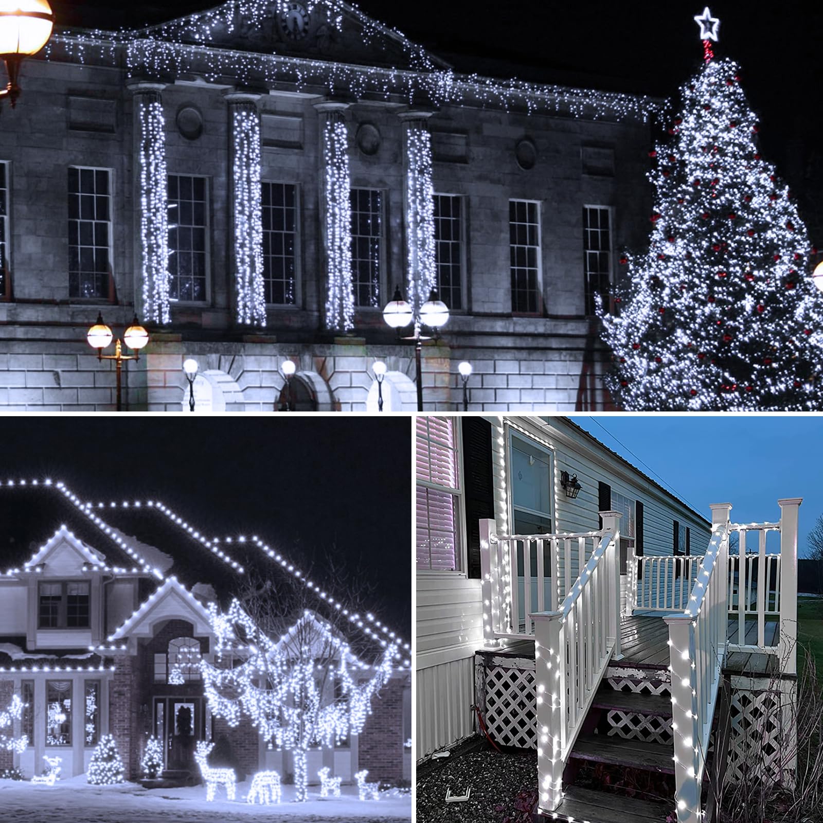 Solar String Lights Outdoor, 2-Pack Each 72Ft 200 Led Solar Christmas Twinkle Lights Outside Waterproof Copper Wire With 8 Modes Solar Fairy Lights For Garden Tree Birthday Christmas Decor(Cool White)