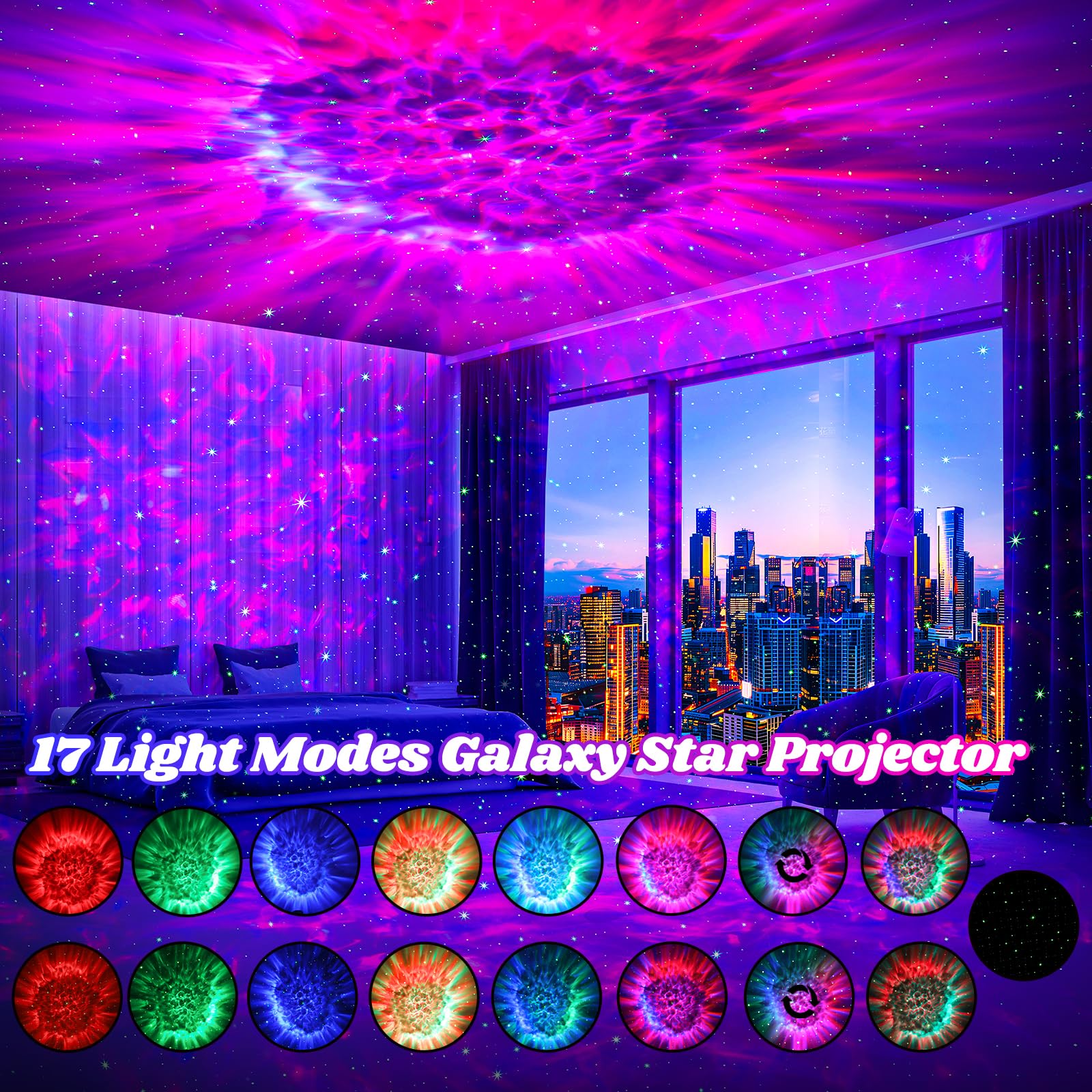 Galaxy Star Projector With Timer & Remote Control - Night Light For Bedroom Kids Room, Christmas Birthday Gifts For Adults Teens