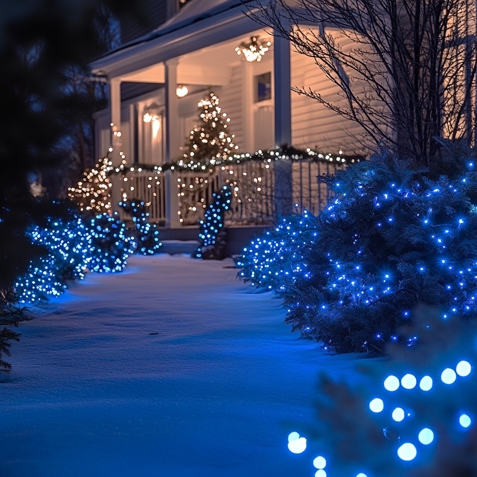 Tw Shine 2 Pack Solar Christmas Lights Decorations Outdoor, Total 400 Led 132 Ft Solar Powered Outdoor Christmas Light With 8 Mo