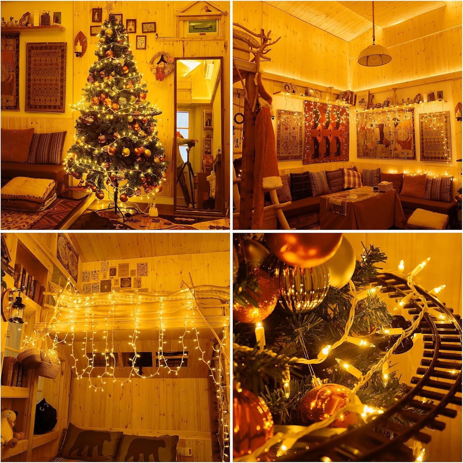 Dirnun Christmas Lights Clear White 70 Count Incandescent Light Ul Certified Connectable Christmas Tree Lights With White Wires For Indoor Outdoor Xmas  Wedding  Holiday  Party  Home Decorations