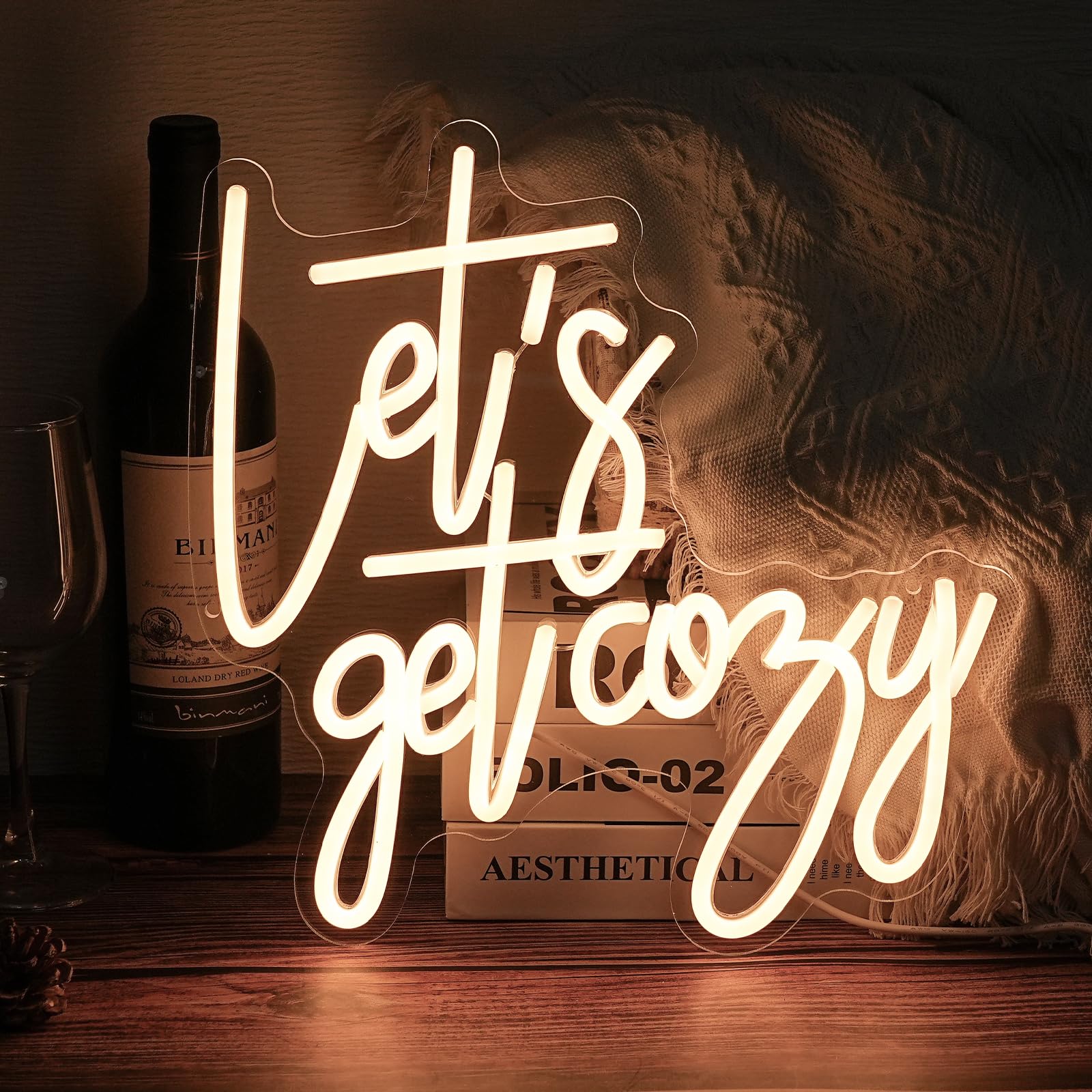 Noasktt Neon Sign Wall Decor, Warm White LED, 13x12.6 in, Acrylic, USB Powered, Cozy Living Room/Game Room Decor