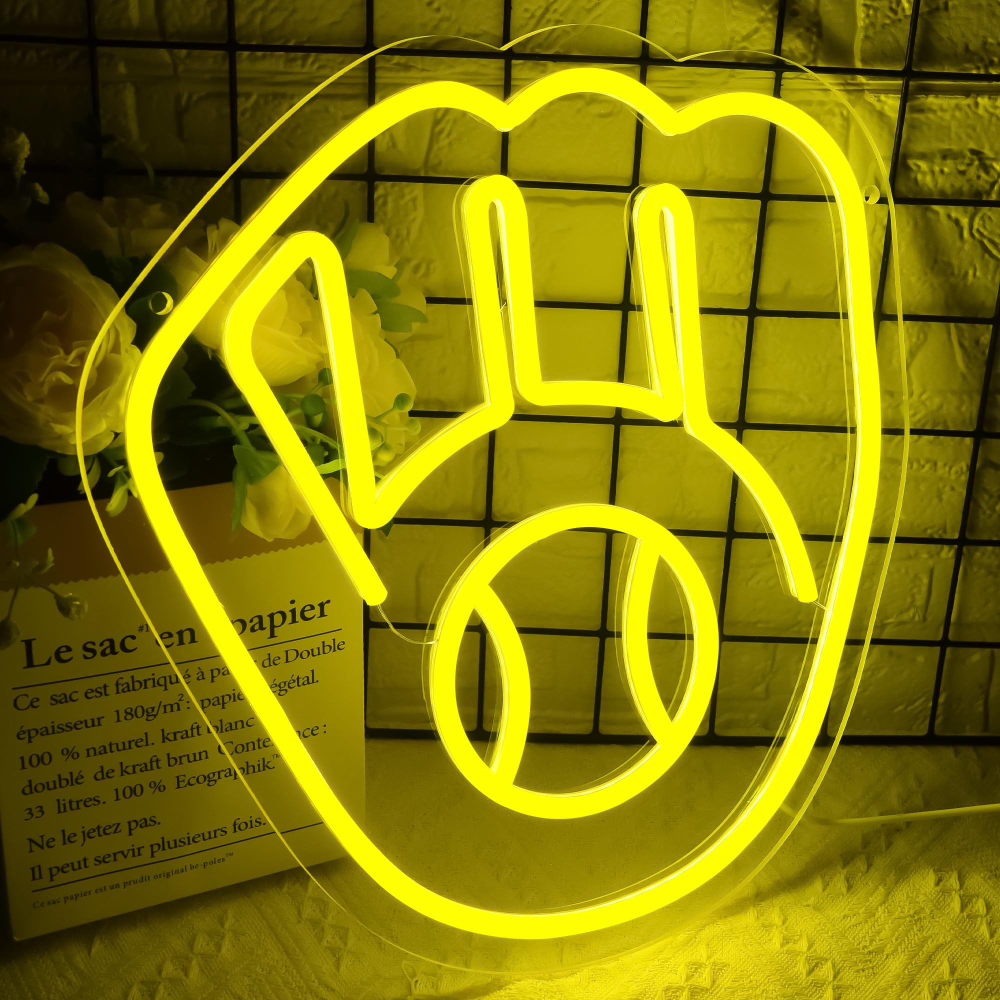 Brineon Baseball Neon Sign - Yellow LED Wall Decor for Man Cave, 13.5x12.6in Acrylic Light - Perfect Birthday Gift for Baseball Fans