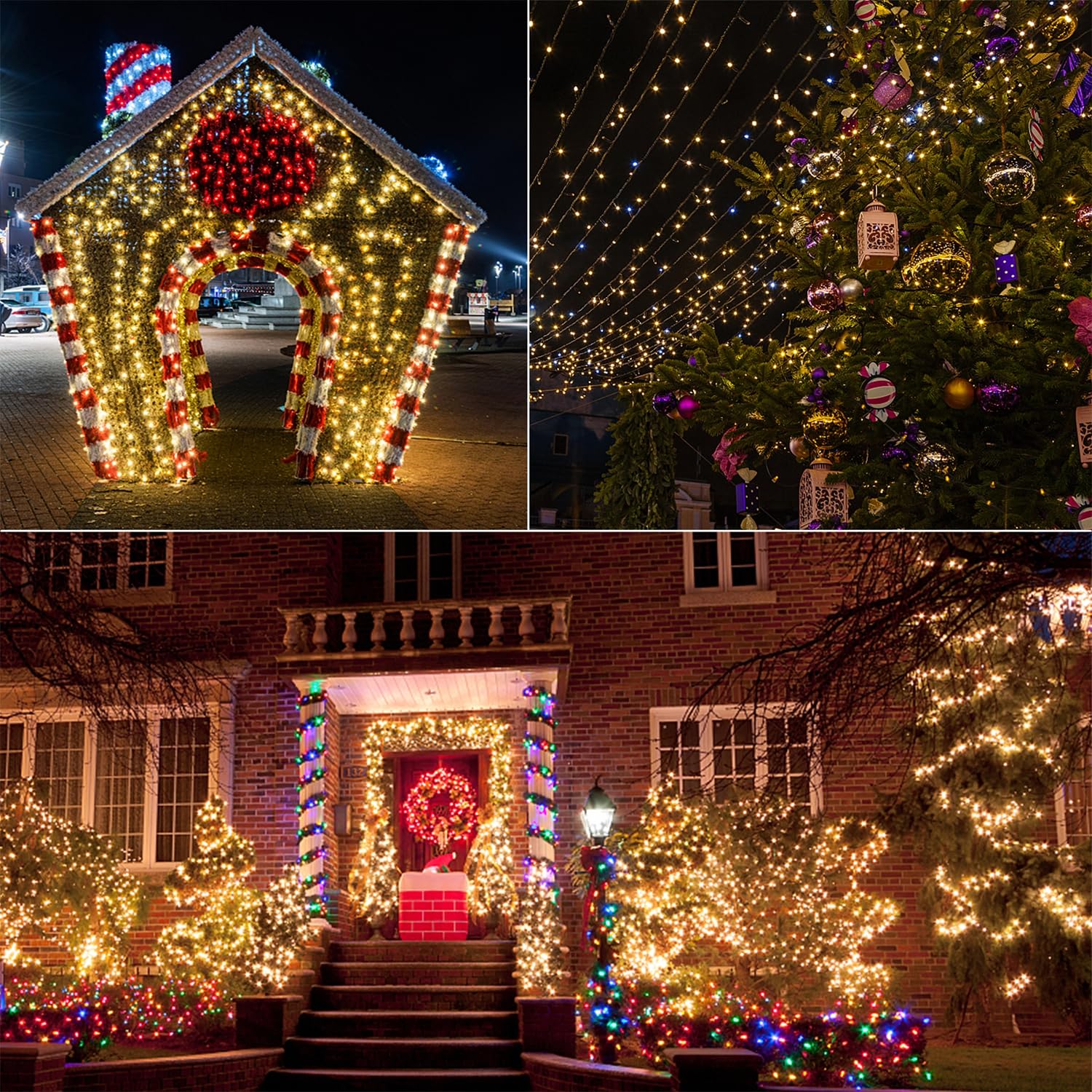 Waterglide 1000 Led Christmas String Lights, 328 Ft Green Wire Led Decorative Fairy Lights With Remote & 8 Modes, Waterproof For Outdoor Xmas Holiday Party Garden Wedding Home Decor, Warm White