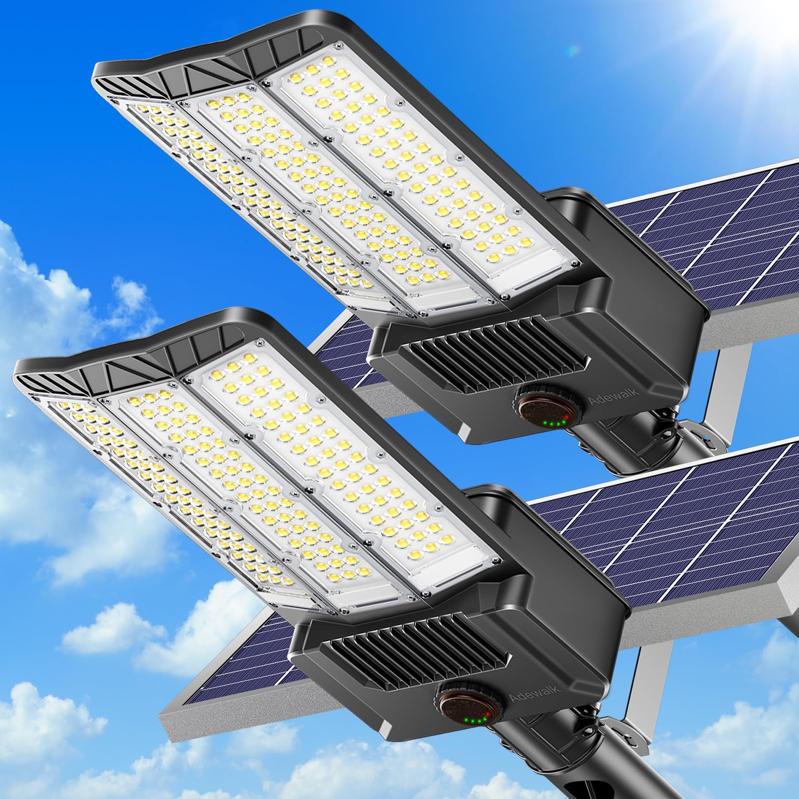8000W Solar Street Light, Commercial Grade Solar Street Lights Outdoor Dusk to Dawn, Solar Lights Outdoor with Motion Sensor and