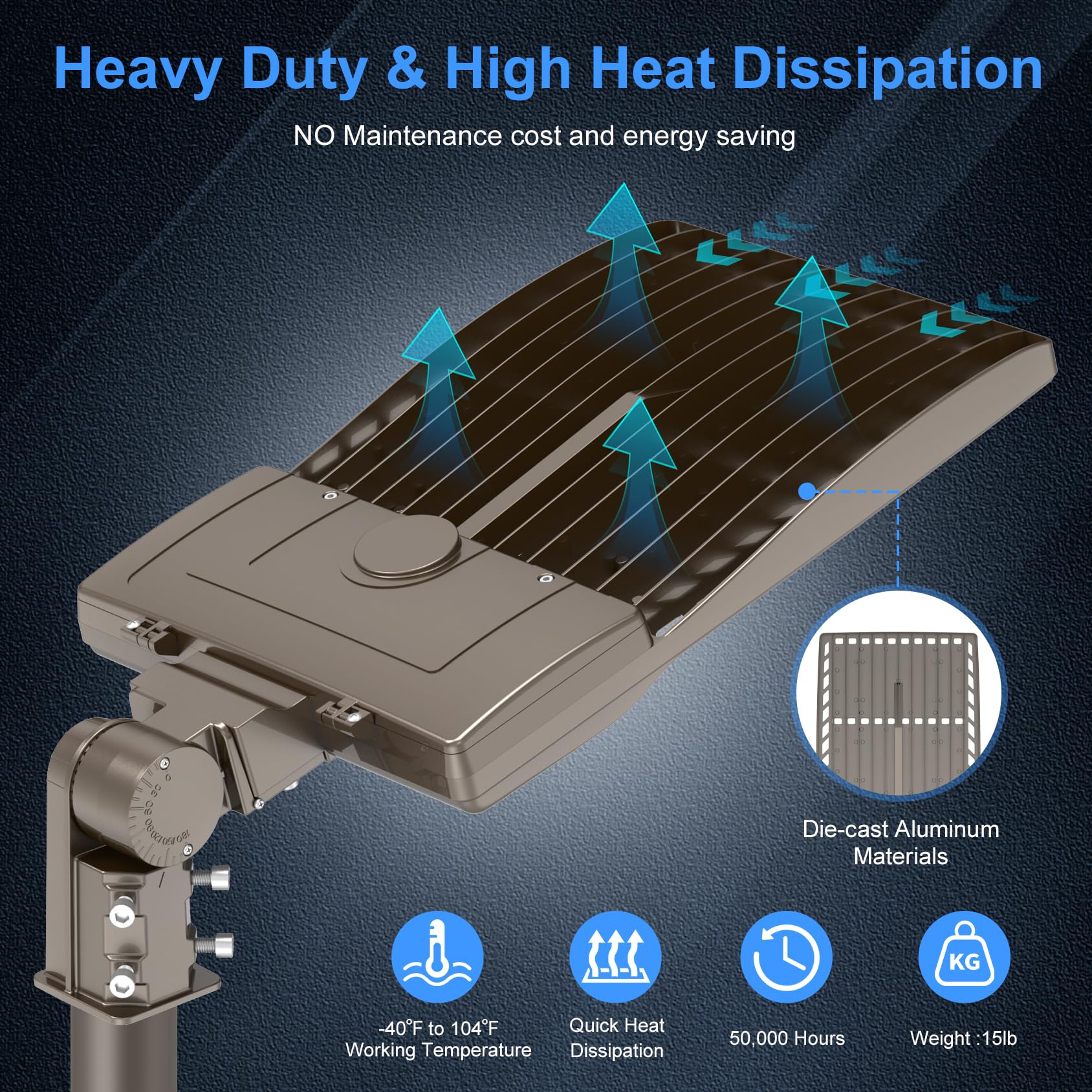Kukuppo 2Pack 400W Led Parking Lot Light 60000Lm  Dlc Etl Listed Led Shoebox Parking Pole Light Power Adjustable 5000K Ip65 Waterproof Outdoor Commercial Area Lighting With Slip Fitter 100-277Vac
