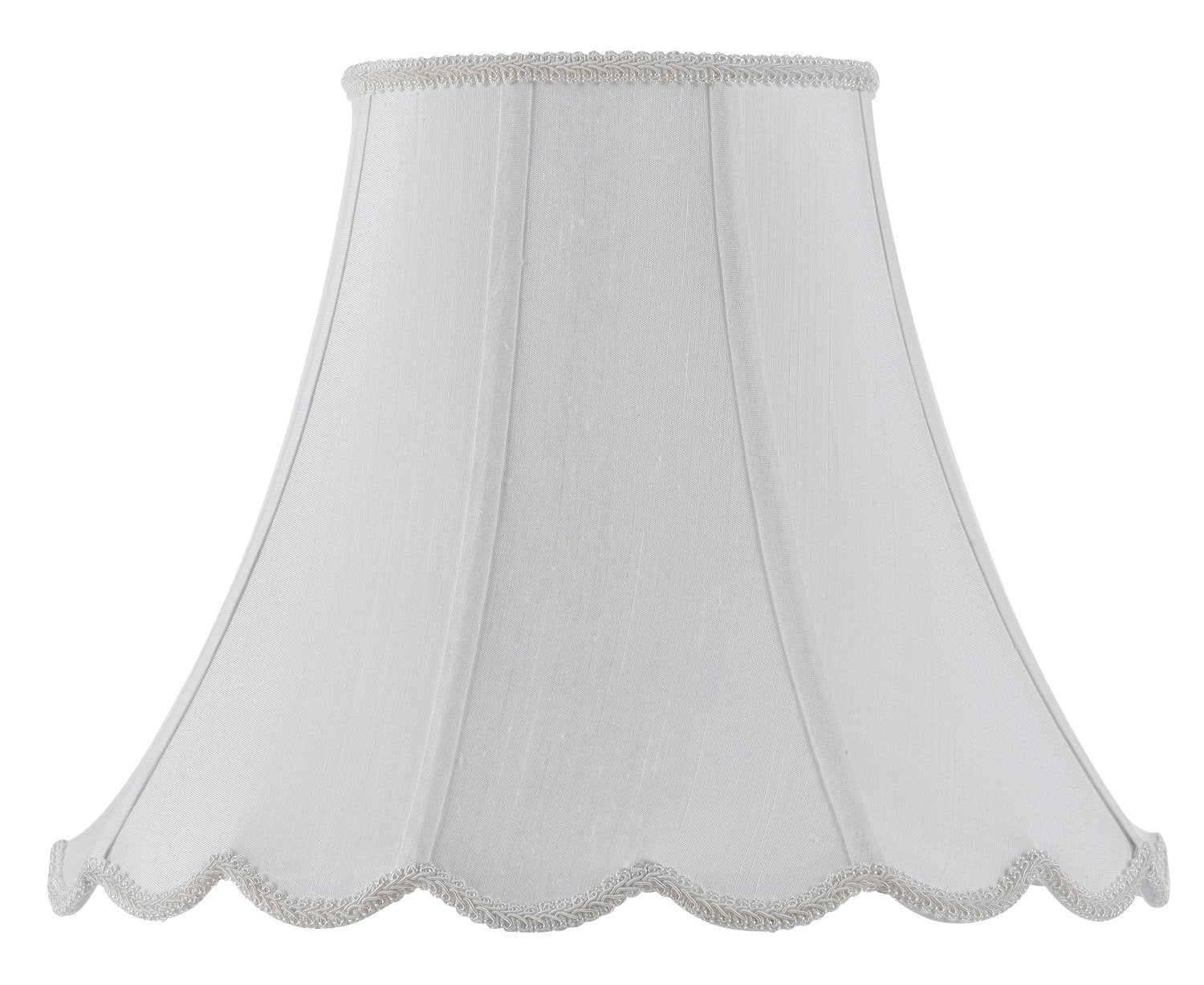 Cal Lighting Vertical Piped Scallop Bell Pendant Light, Metal, White, Model CALSH-8105/16-WH