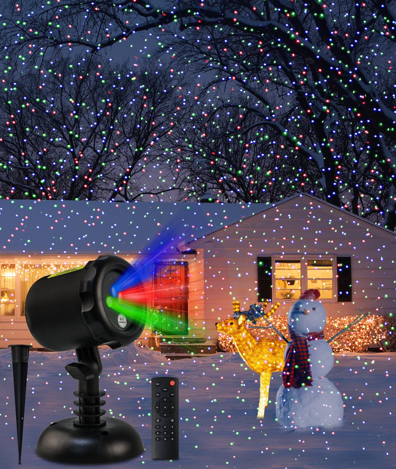 LEYOYO Laser Christmas Projector Lights Outdoor, Waterproof Indoor/Outdoor With Remote Control for Christmas, Wedding, Home Deco