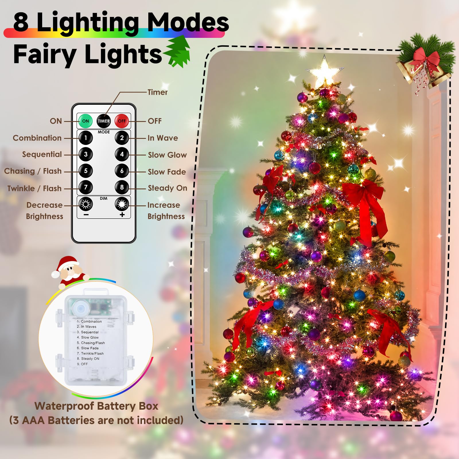 Mlambert 4 Pack 40Ft Fairy Lights Battery Operated With Remote & Timer, Waterproof Dimmable Twinkle Light 8 Modes For Indoor Out