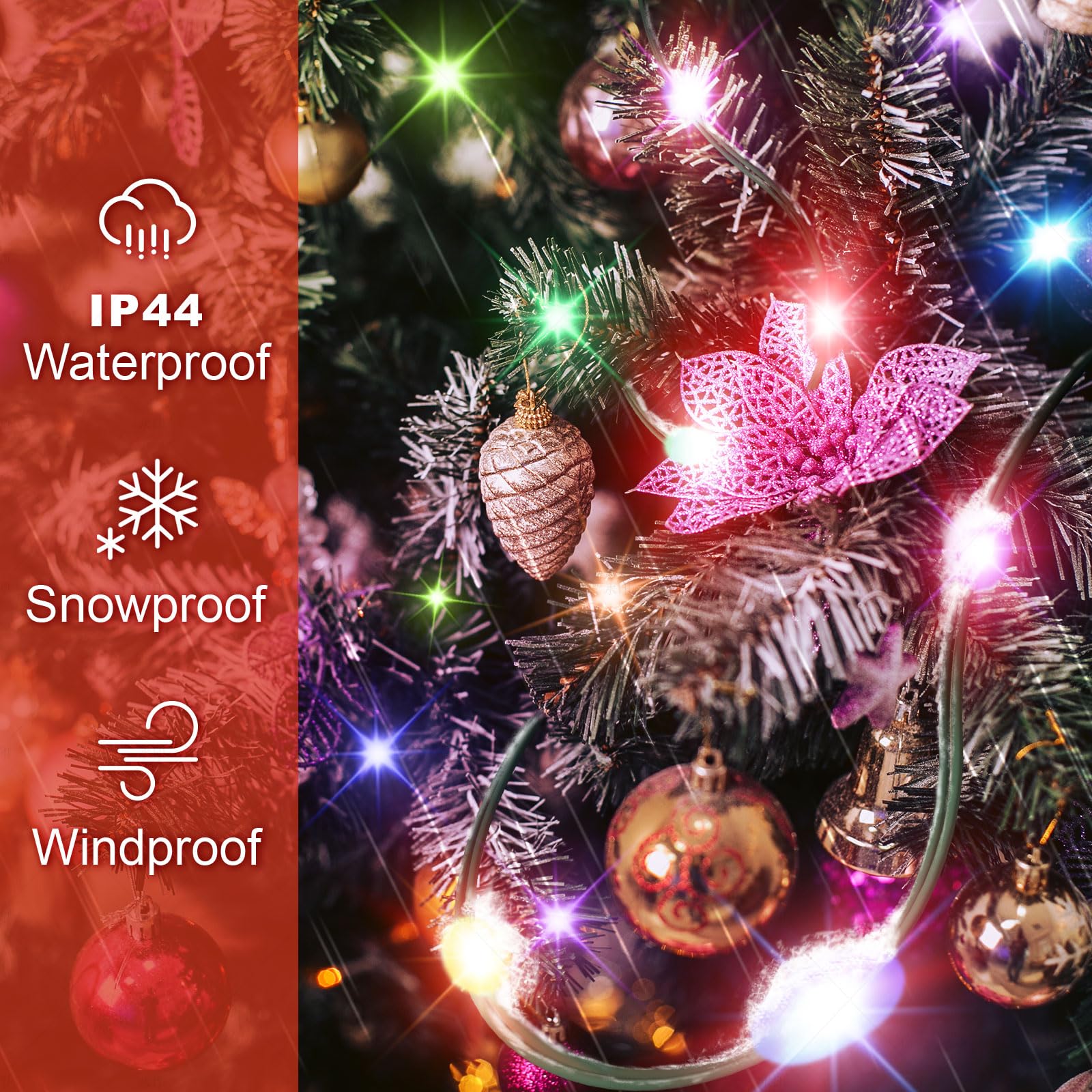 Comfyaura 12 Modes Easy Christmas Tree Lights With Ring Indoor Outdoor - 6.56Ft X 12 Lines String 288 Led Timer Dimmable Remote Waterproof Lights For 6 7 Ft Xmas Tree Decor (Cool White Or Multicolor)