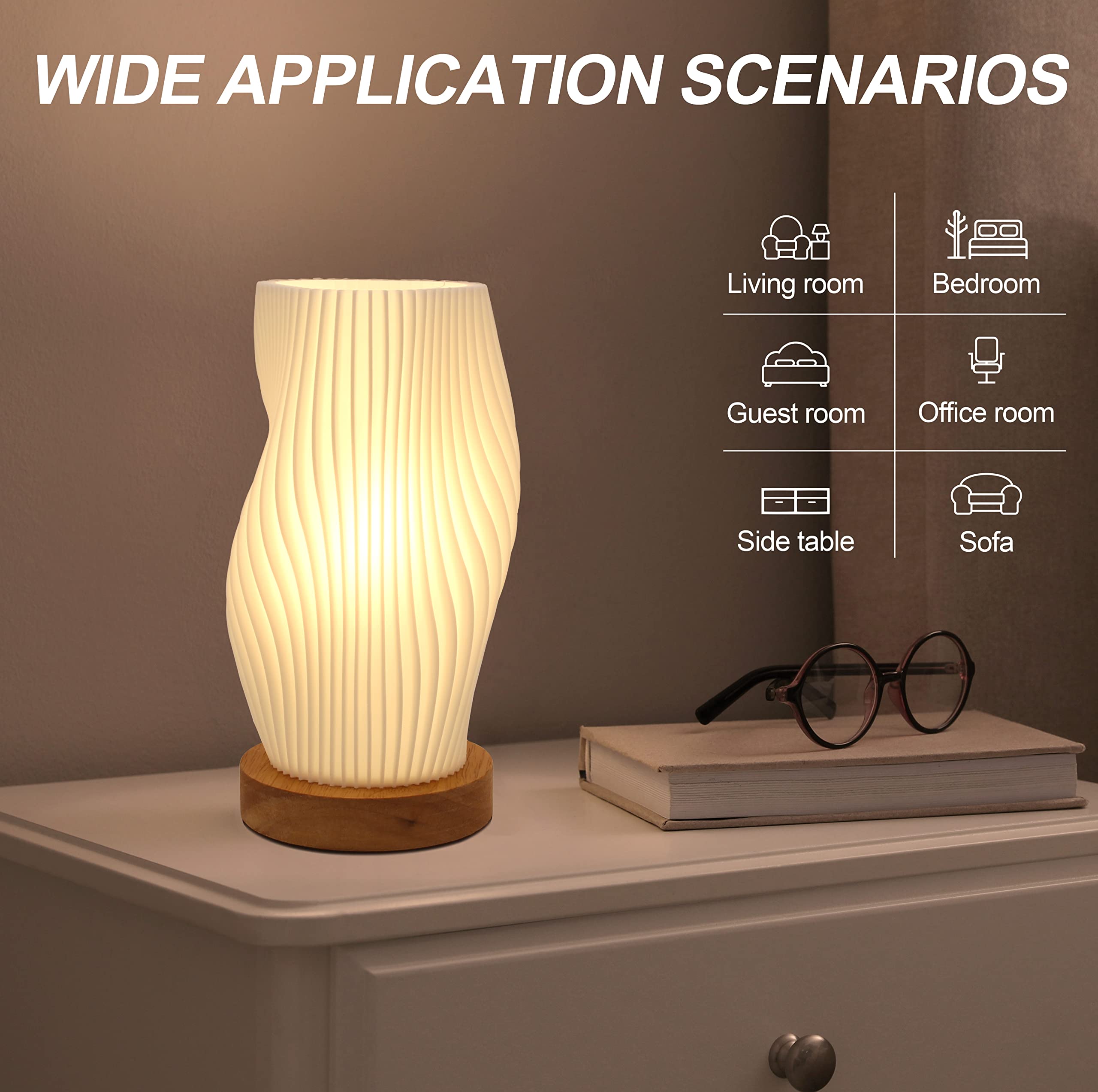 Customer Lamp Zenply Novelty Small Table Lamp For Bedroom,Vintage Style Striped Smal ...