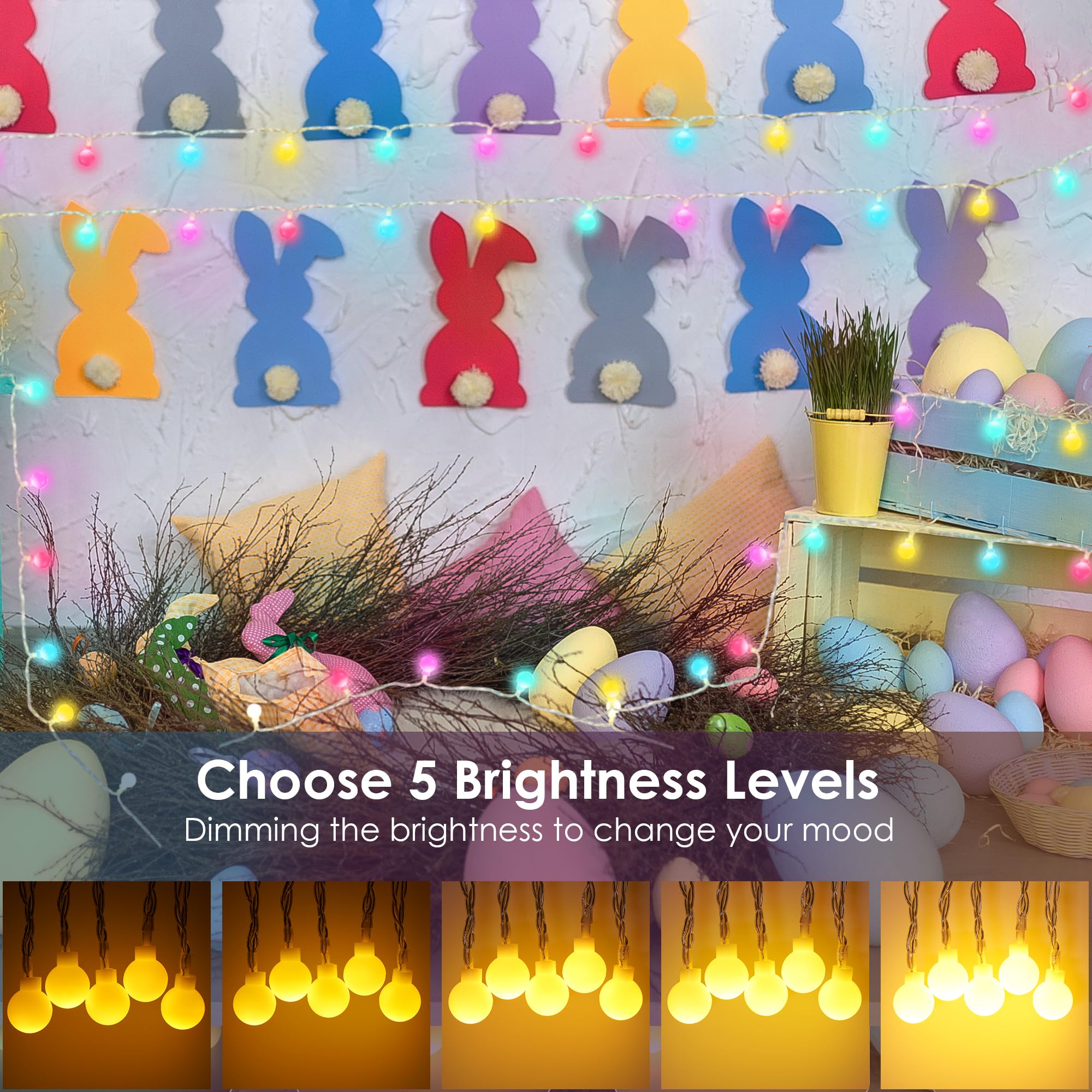 Globe String Lights Battery Operated 16.5Ft 50Led Outdoor Lights With Remote Warm White Multicolor Fairy Lights For Classroom Camping Bedroom Dorm Patio Balcony Tent Party Indoor Christmas Décor