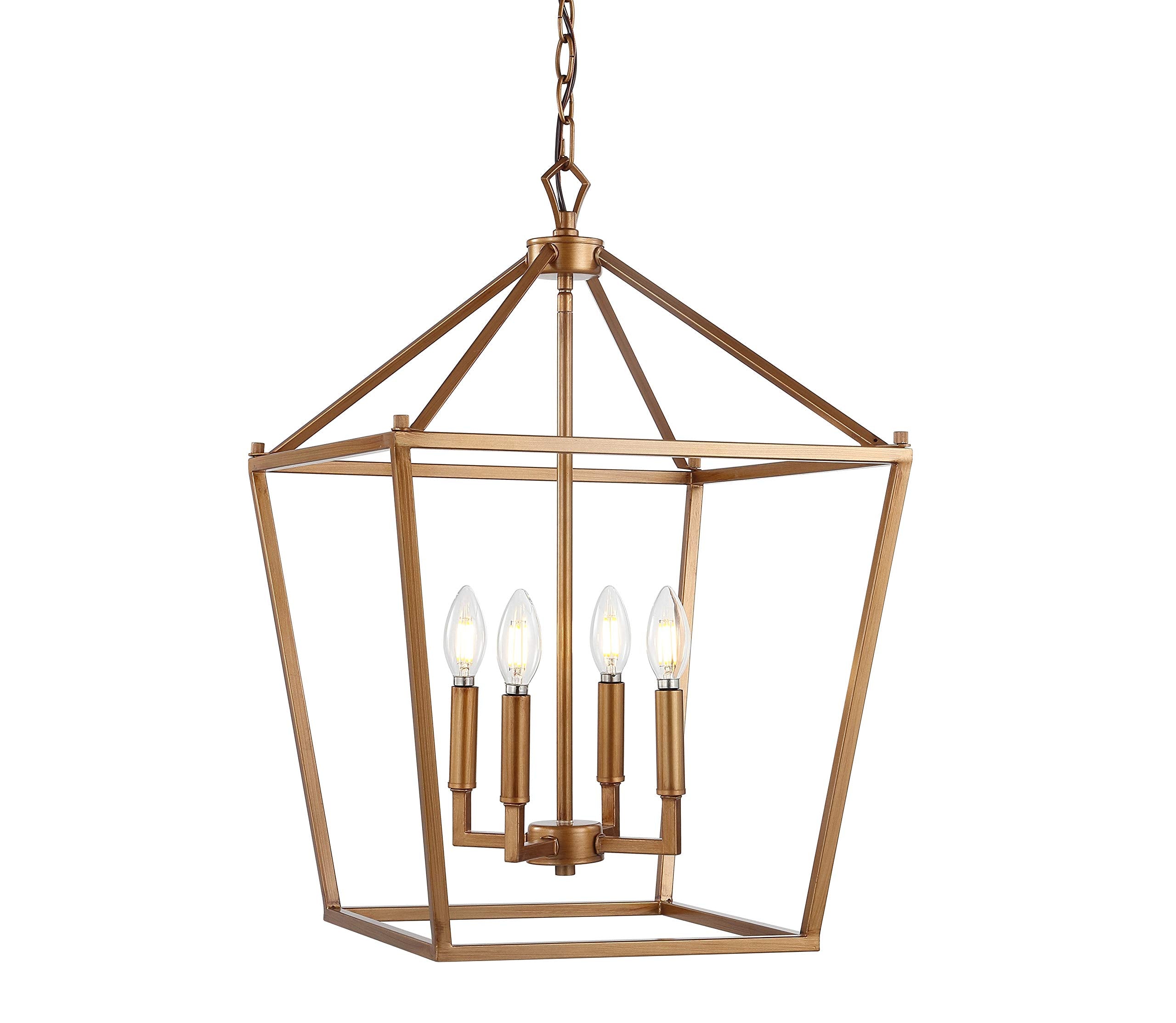 JONATHAN Y JYL7437B Pagoda Lantern Dimmable Adjustable Metal LED Pendant Classic Traditional Farmhouse Dining Room Living Room K