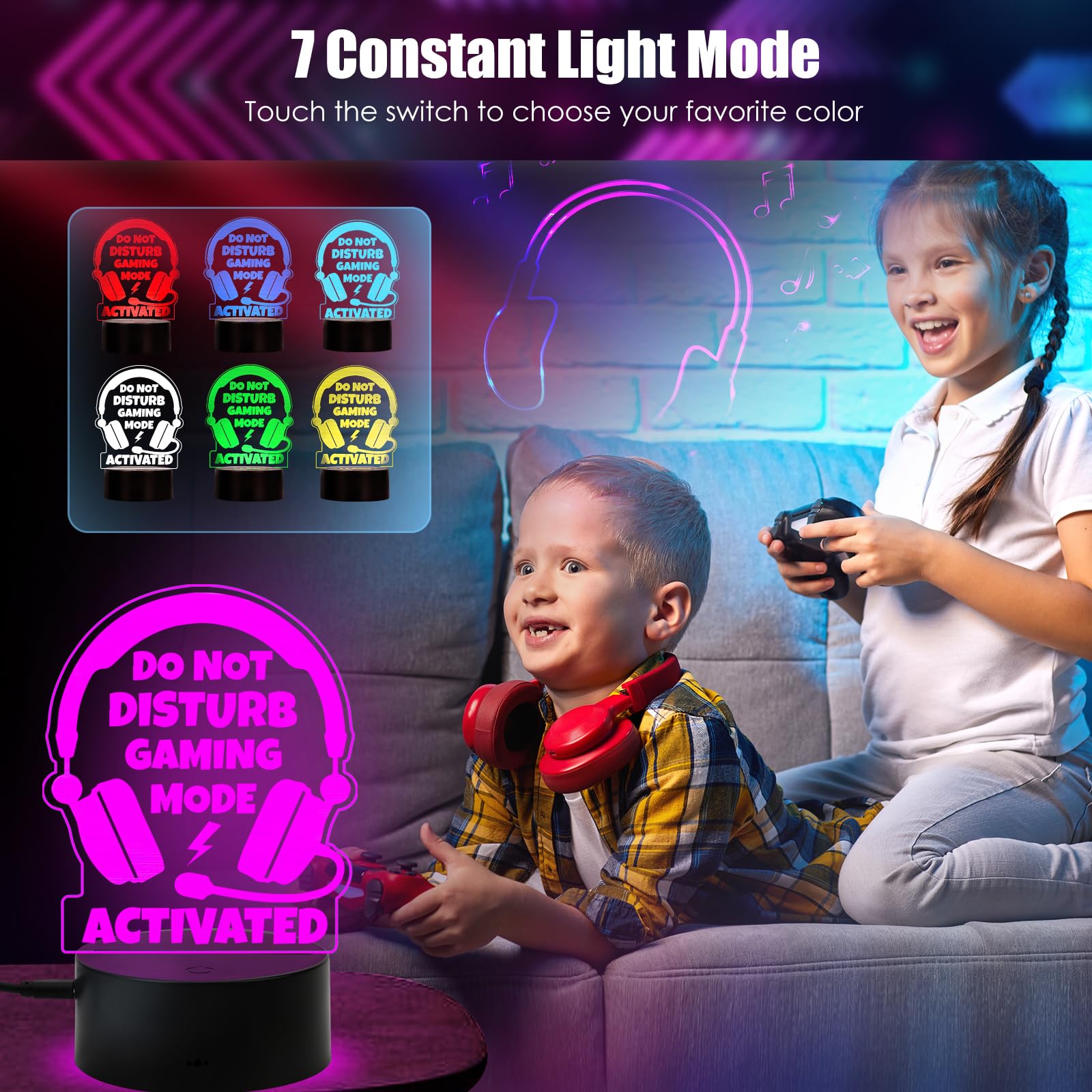 LuoHere LED Gaming Lamp - Acrylic Light Up Night Light for Teens, Do Not Disturb Model, Perfect Gamer Gifts for Boys and Girls