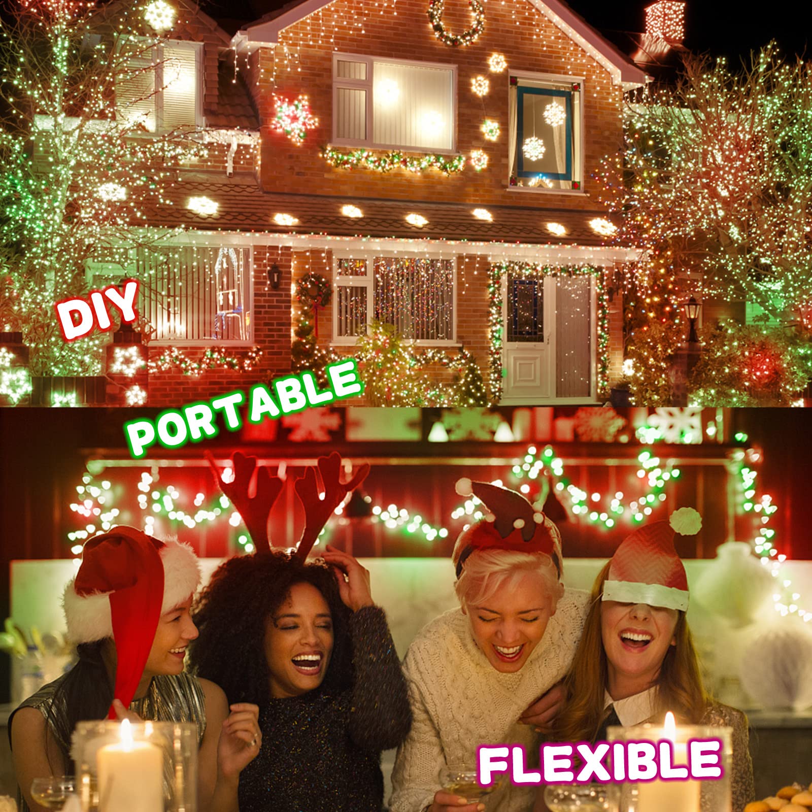 Smacen Led Fairy Lights 100Ft Red And Green Christmas String Lights Indoor Outdoor  Waterproof Copper Wire Starry String Lights Plug In For Wedding Holiday Party  Bedroom  Christmas D?Cor (Red &Green)