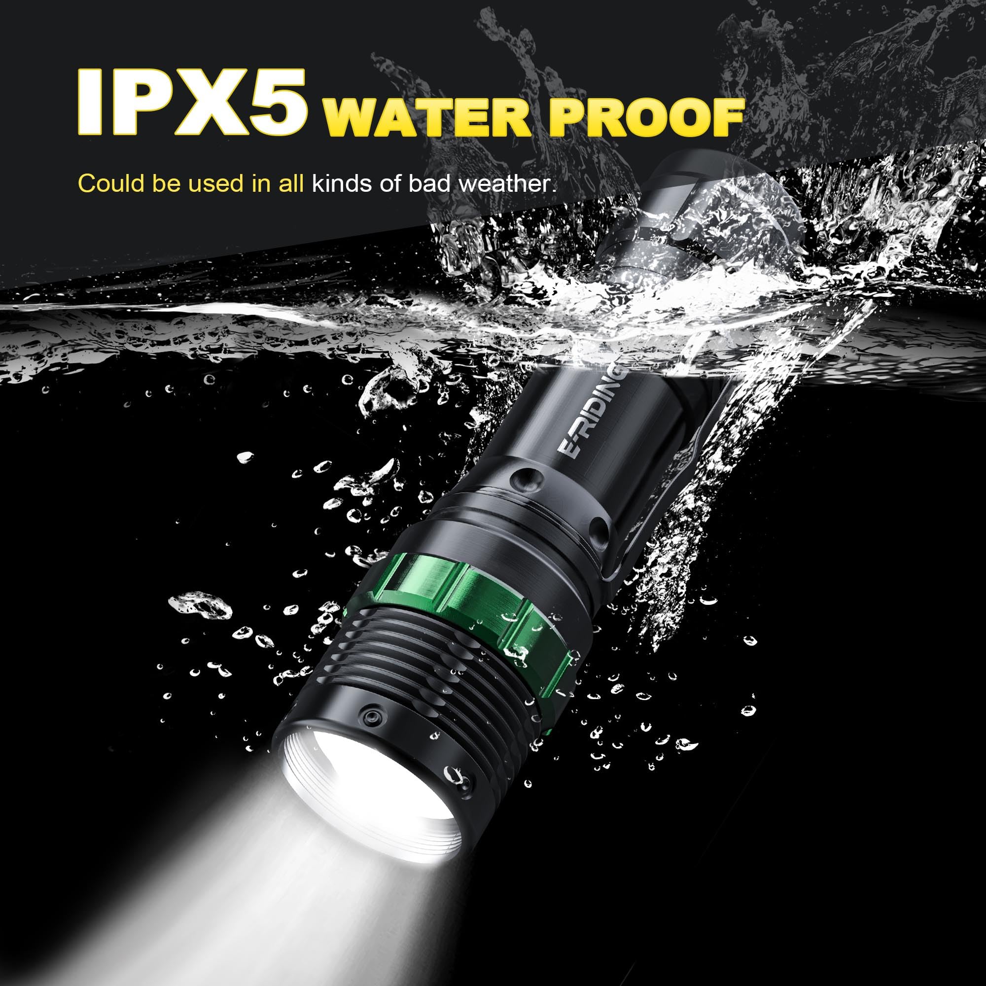 E-Riding 2 Pack Traffic Wand, 16 Inch Led Traffic Flashlight, Orange Safety Signal Baton With For 5 Flashing Modes, Air Traffic