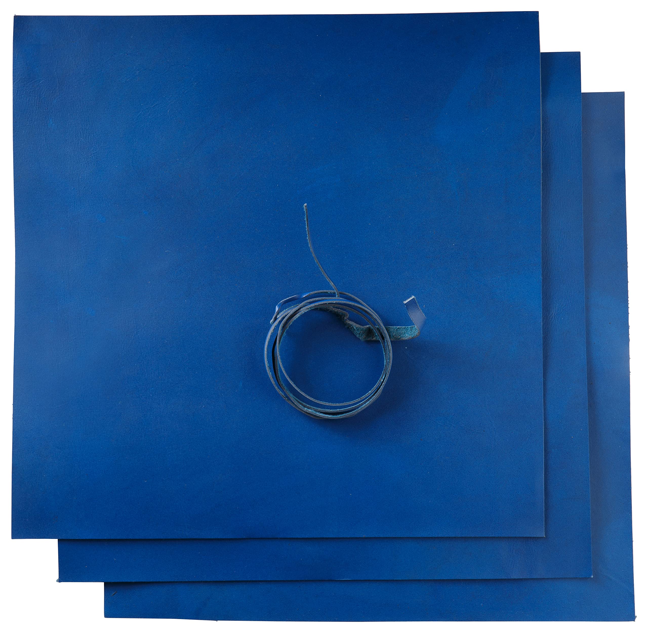 Blue Leather Sheets for Leather crafts - Full grain Buffalo Leather Squares- great for Jewelry, Leather Wallets, Arts  crafts - 