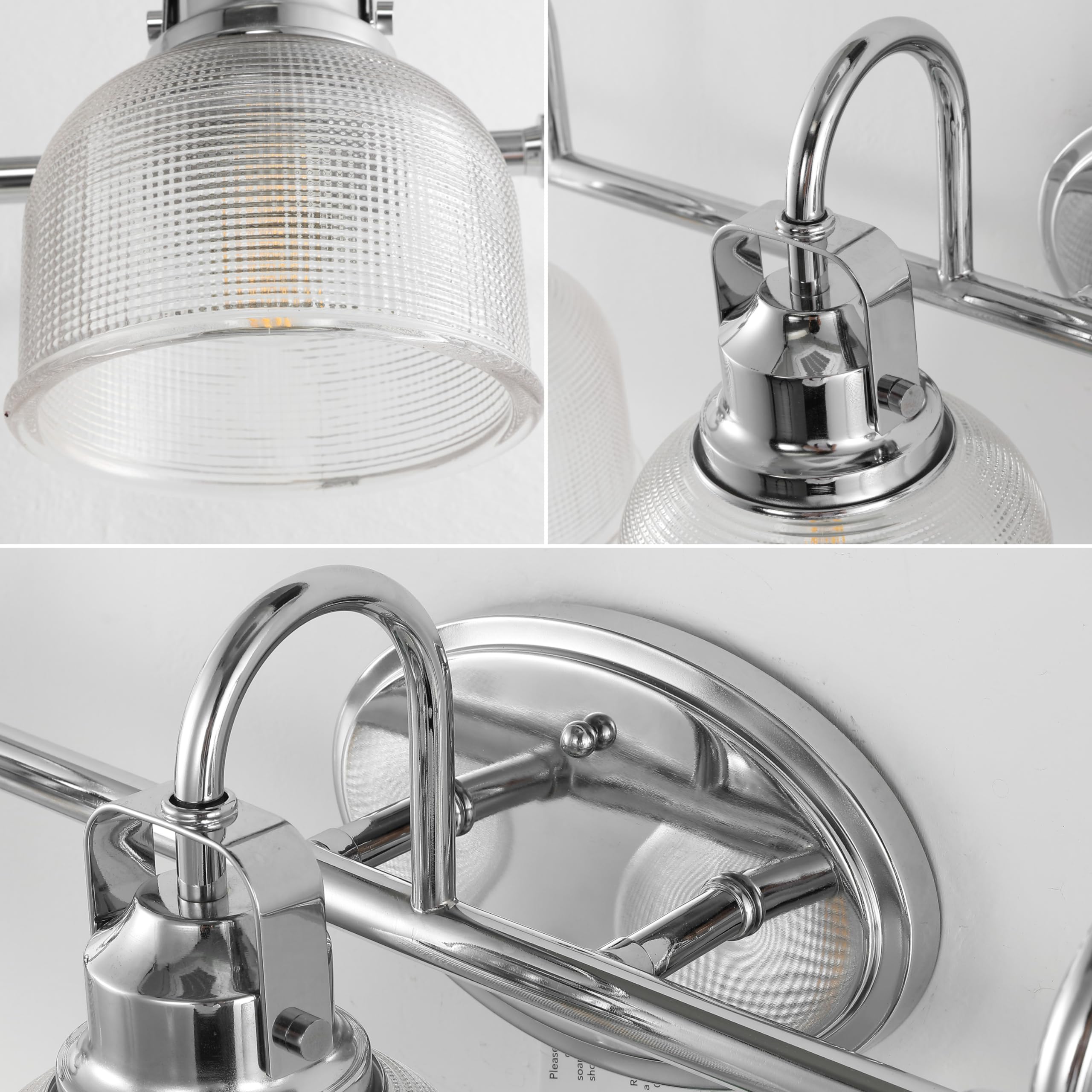 JONATHAN Y 5-Light LED Vanity Light, Metal/Glass, Chrome, Model JYL7903A