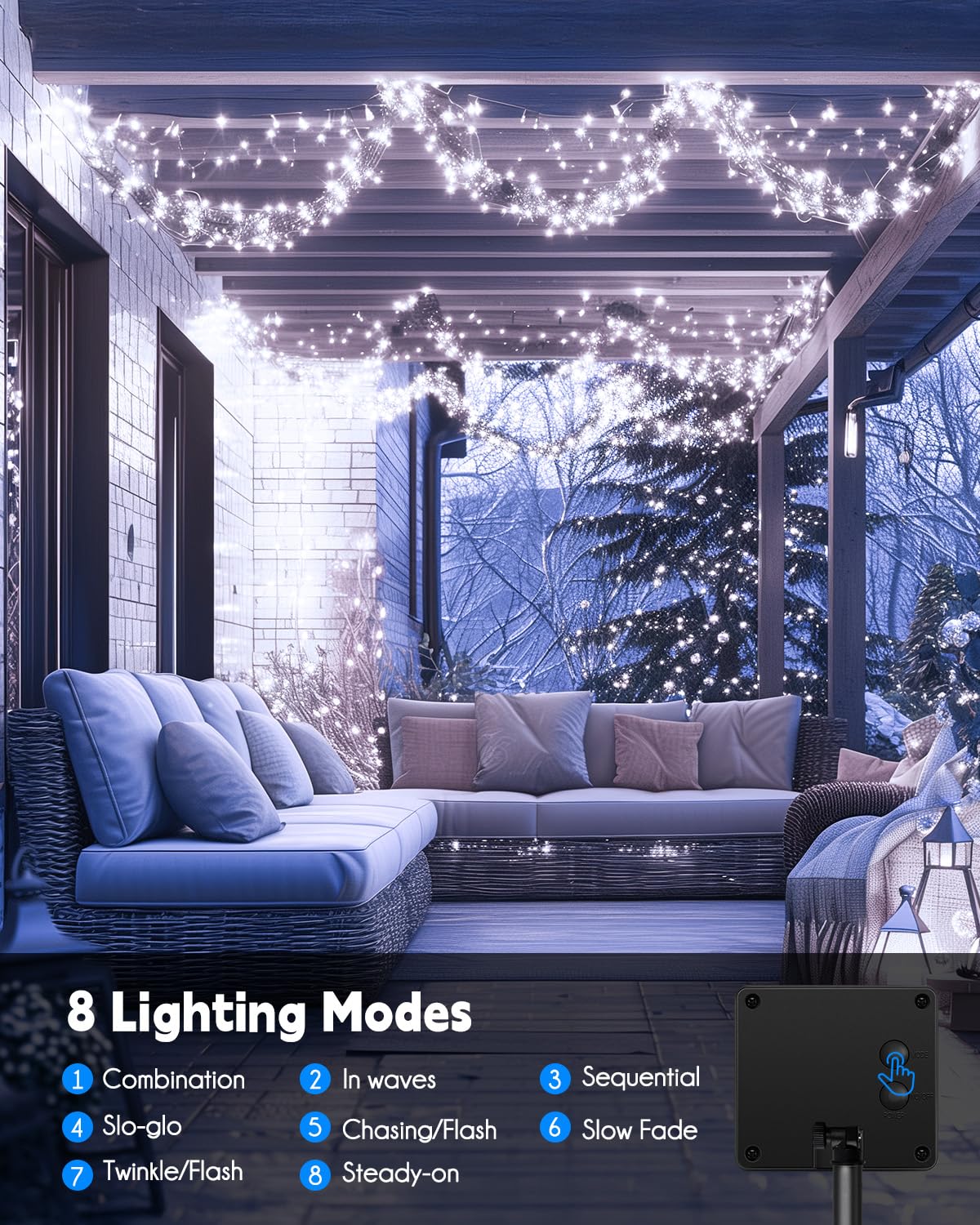 Brightown Solar String Lights For Outside, 2 Packs Total 39.2Ft 480 Led Solar Fairy Lights For Outdoor Waterproof, Firecracker T