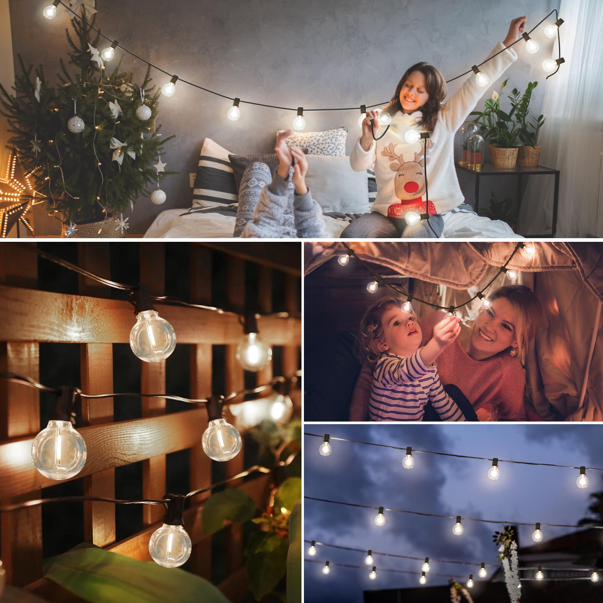 Mlambert G40 Led Replacement Light Bulbs For String Lights, Dimmable E12 Base Shatterproof Bulbs, 1W Equal To 5W, Neutral White