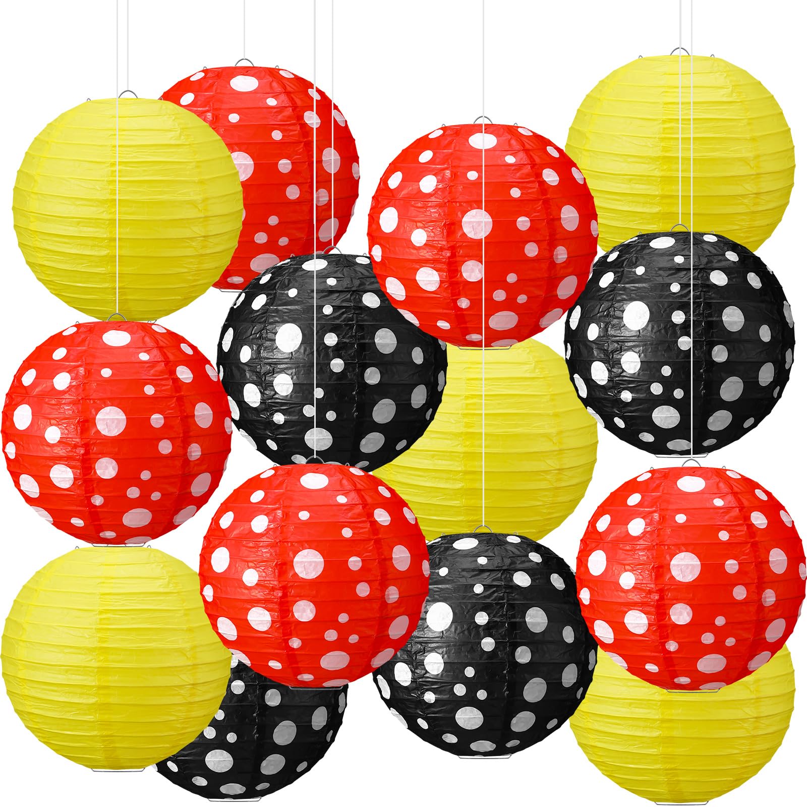 Baquler 12 Pcs Mouse Paper Lanterns Classroom Decor Back To School Red And Black Classroom Decoration Mouse Party Decoration 7.9