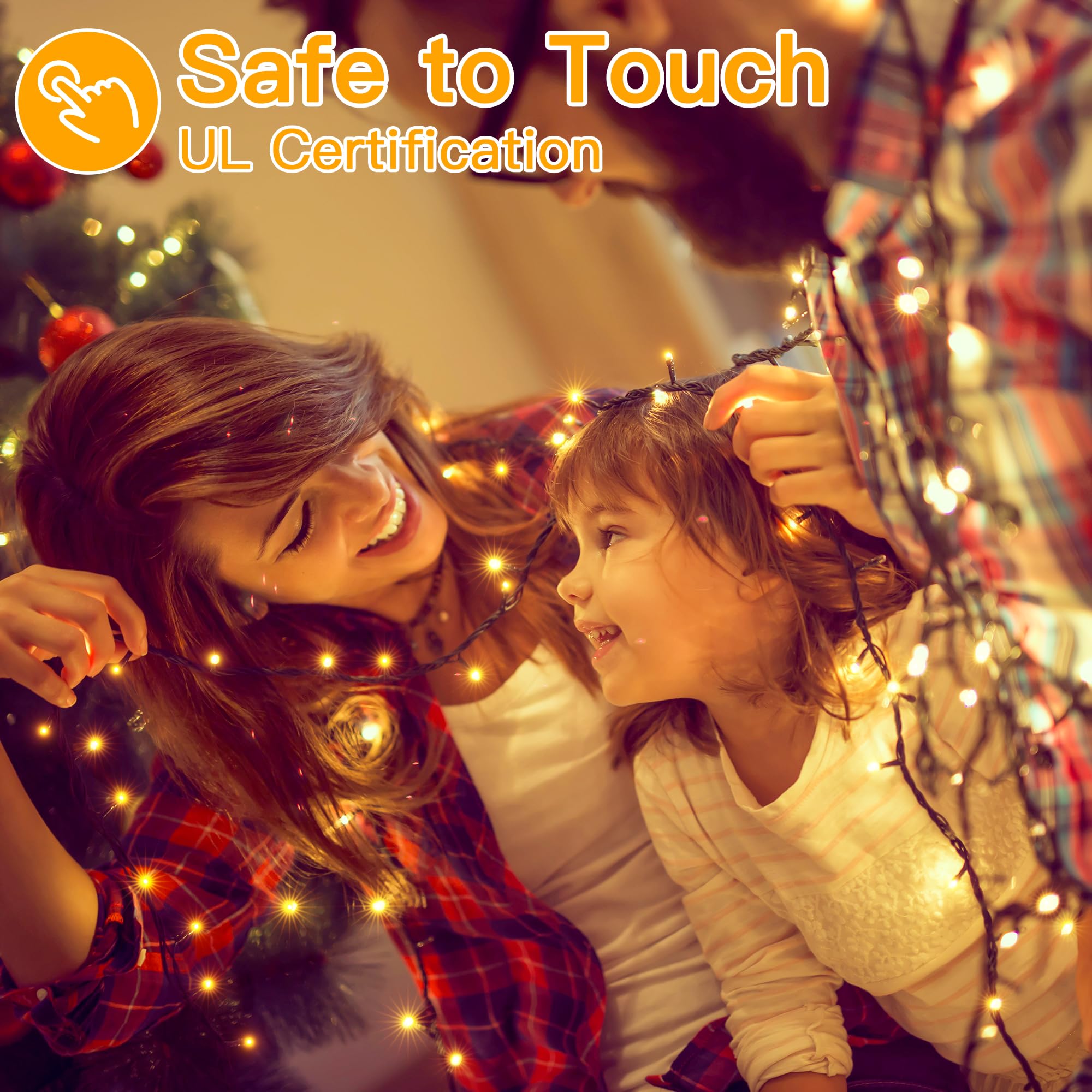 Ollny Christmas Lights 1000 LED 328FT Outdoor Warm White IP44 Waterproof with Remote Timer - Model NYA1000A