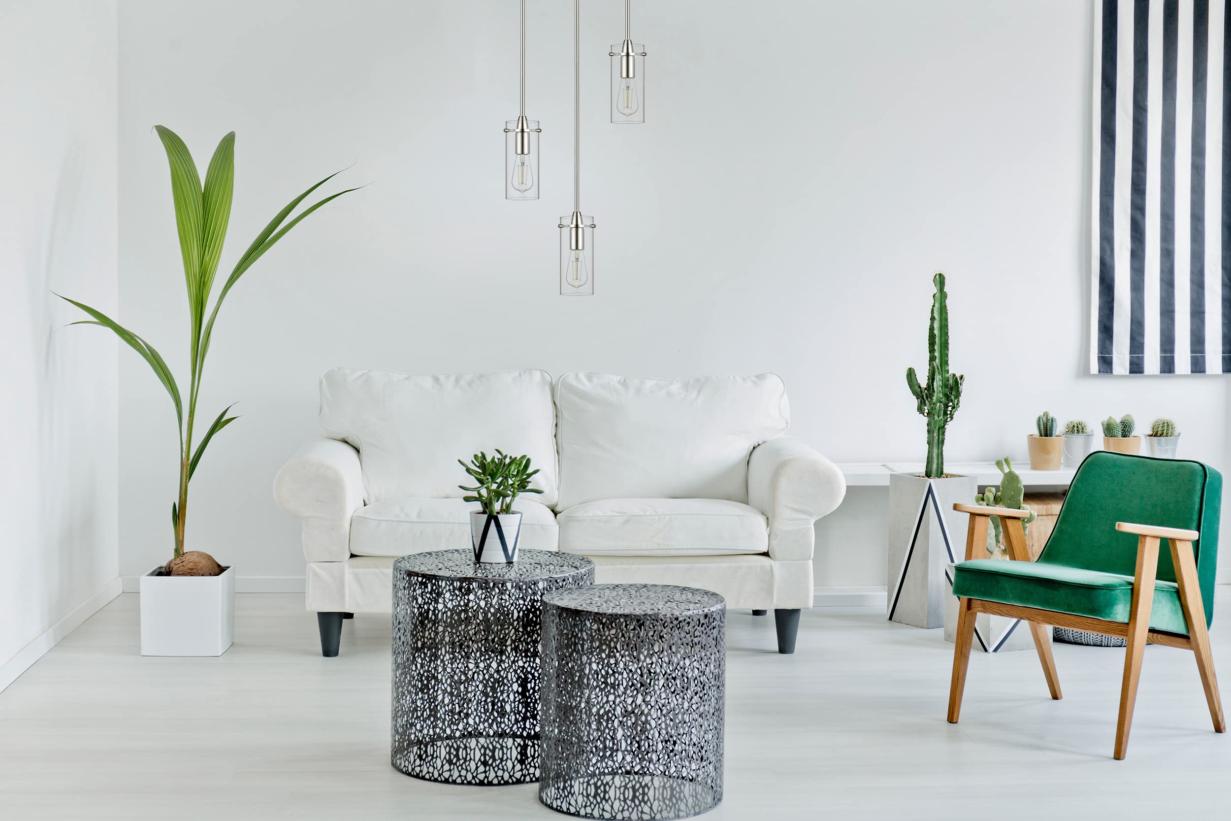 Brushed Nickel Pendant Lights Kitchen Island - Small Clear Glass Pendant Light Fixture