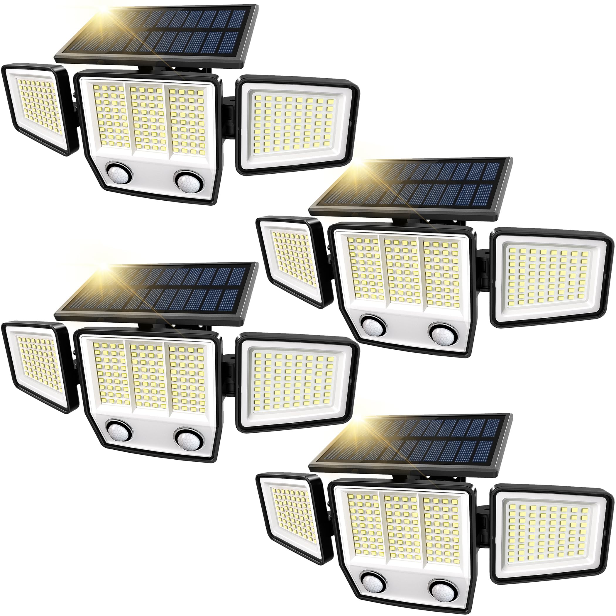 MDCMDCM Solar Motion Sensor Outdoor Lights Waterproof - 3000LM 3 Modes Solar Security Lights Outdoor 270 Illumination IP65 LED S