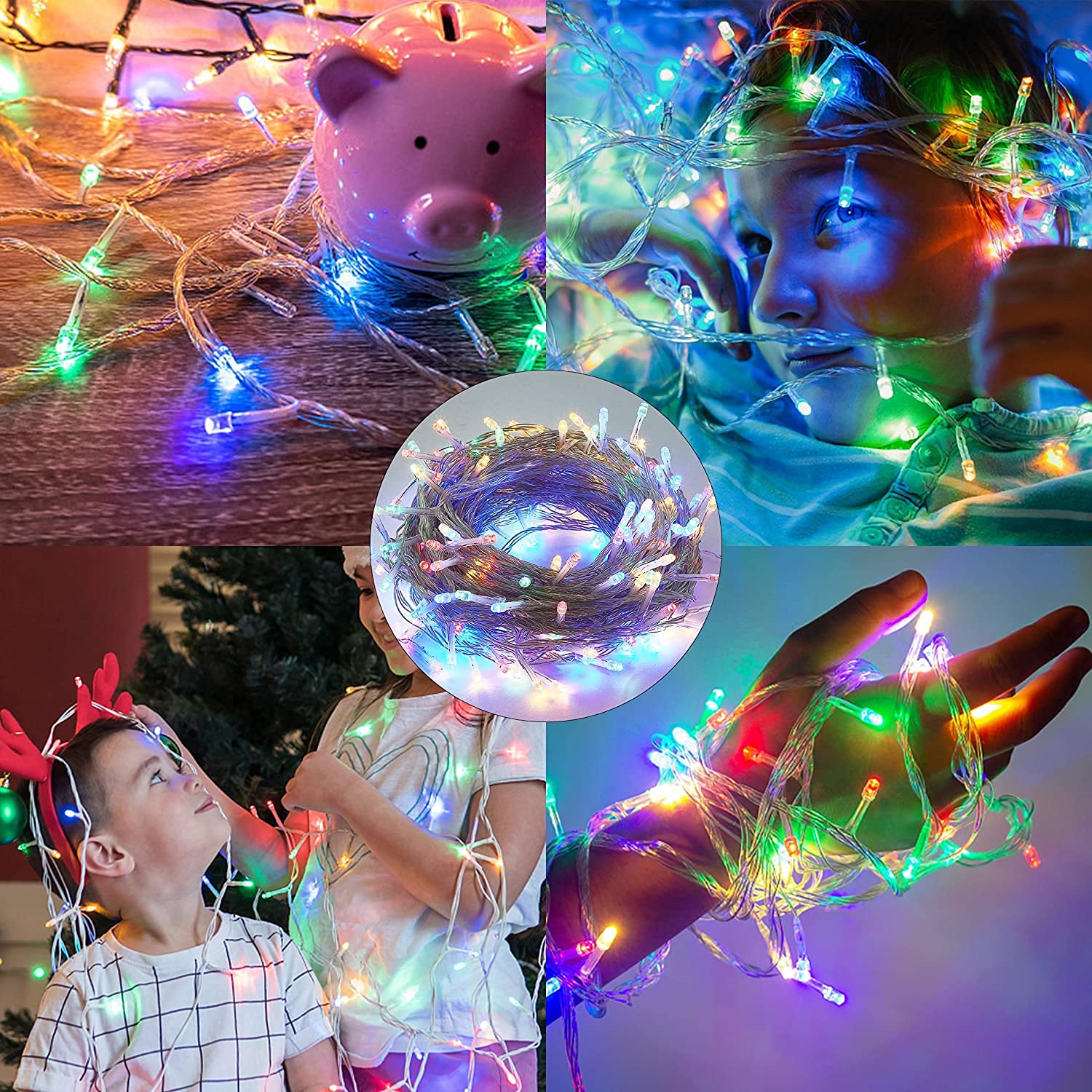 FULLBELL 33FT 100 LED Easter Fairy Lights - Multicolor Indoor/Outdoor Spring Decor, Model 181013SL-Multi-CA