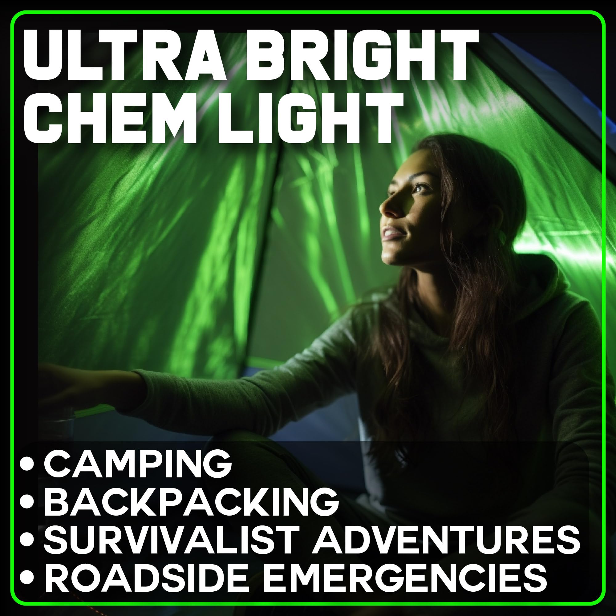 PartySticks Green Glow Sticks - 6" Tactical Light Sticks, 25 Pack, Military Grade, 12 Hour Duration, Ideal for Camping & Emergency Use