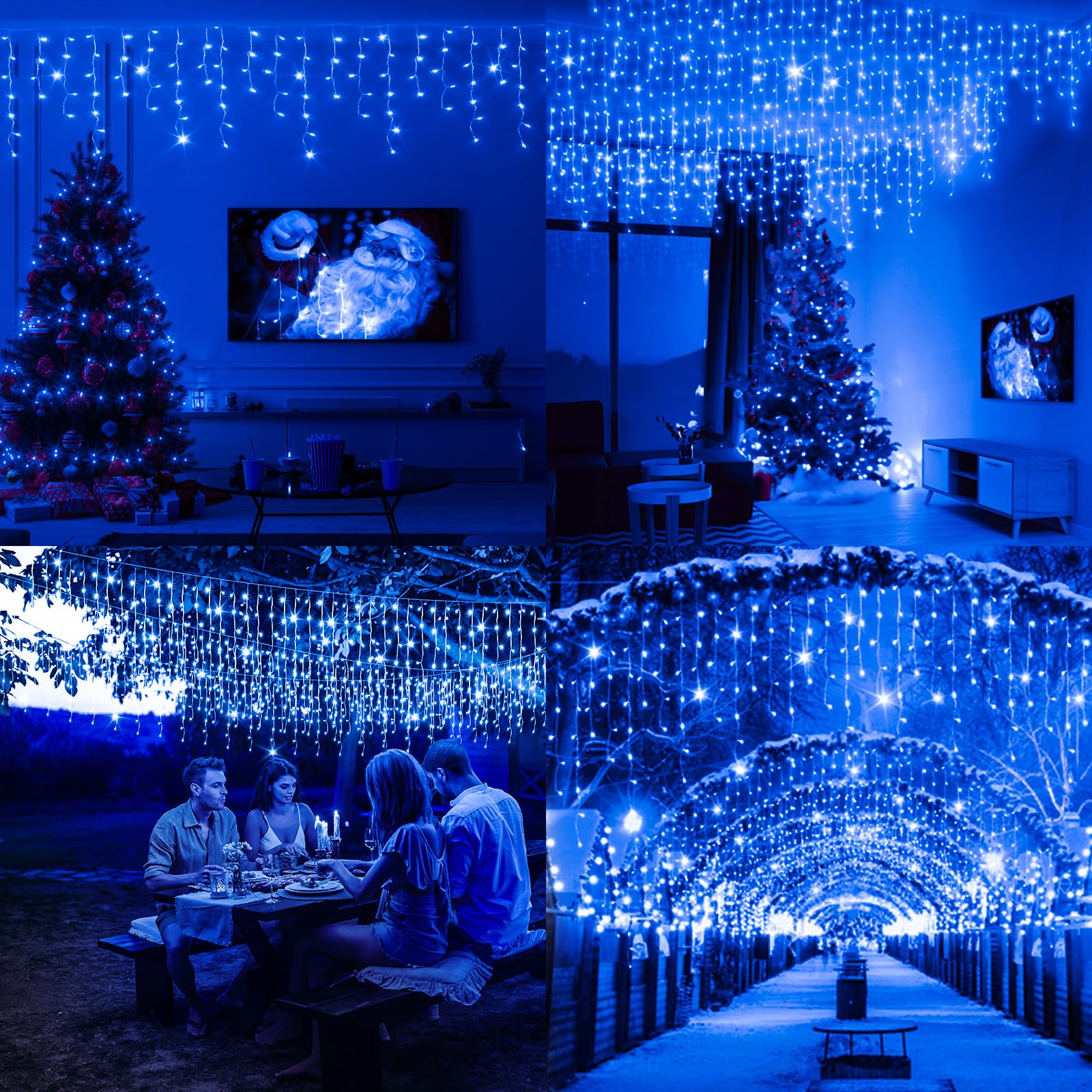 JXLEDAYY LED String Lights, 1280 LEDs, 131 FT, 8 Modes, Blue, Copper, Model BG-CL3M3-306L01, Indoor/Outdoor