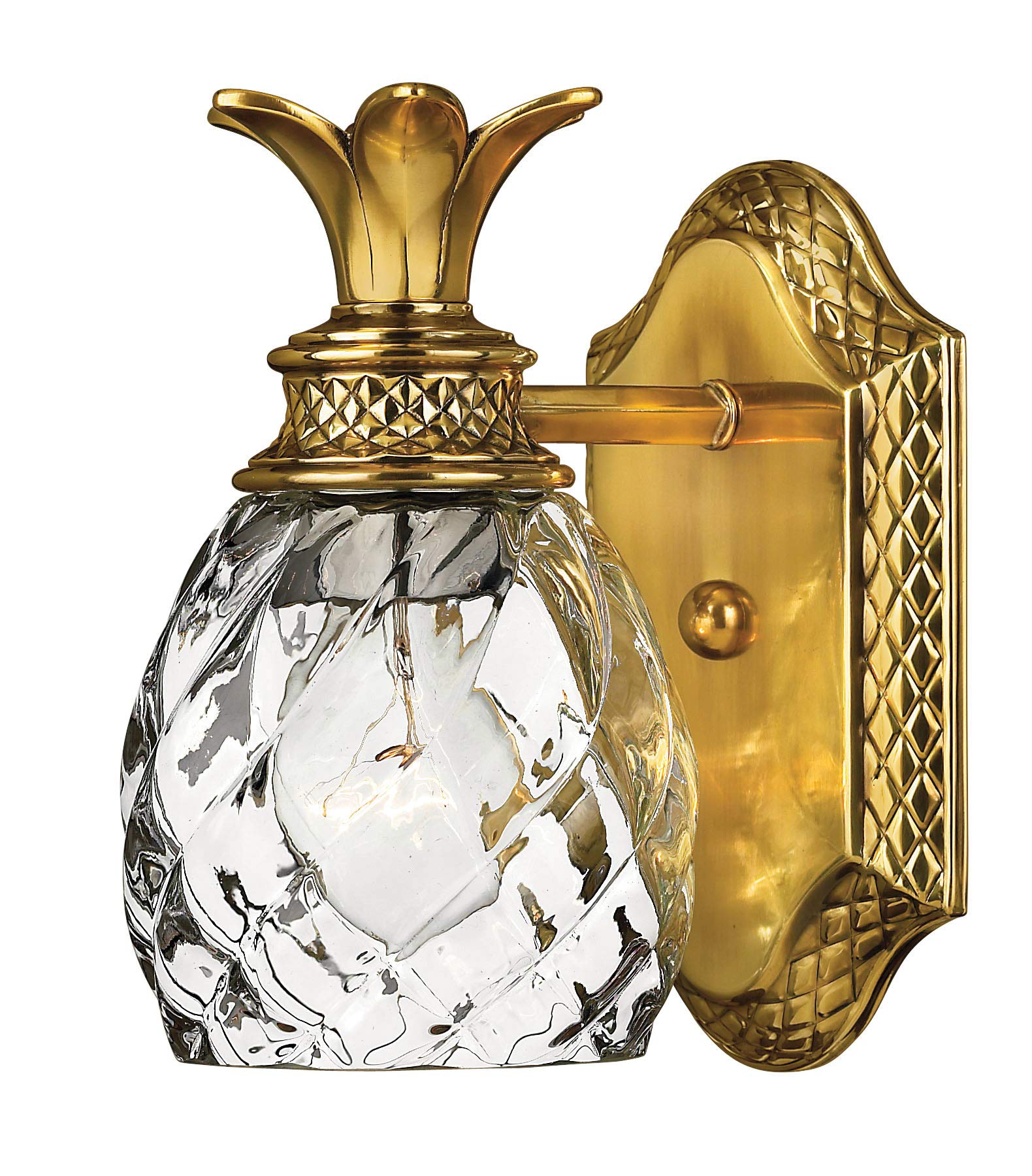 Hinkley Plantation Tropical One Light Bathroom Vanity Fixture, Burnished Brass