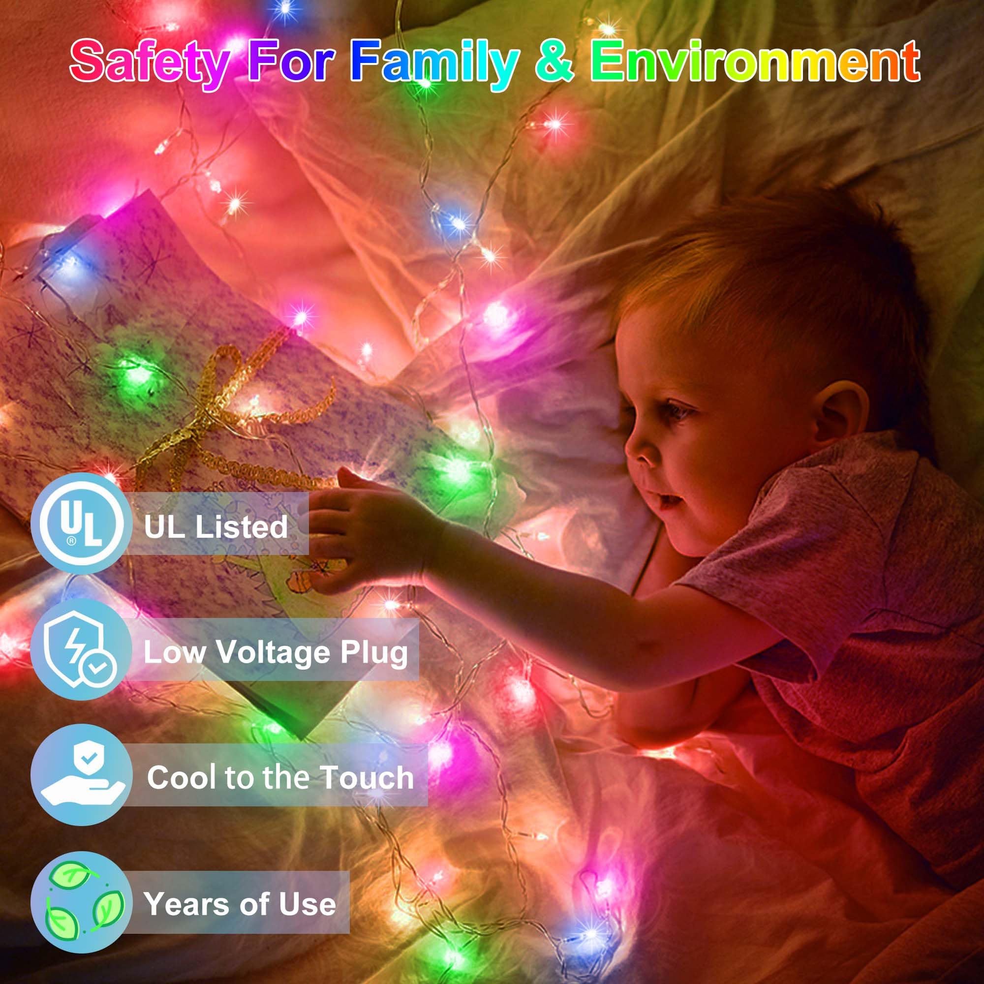 HRANBOTY 300 LED Christmas String Lights, 100 FT, Multicolor, 8 Modes, Indoor Outdoor, Timer & Memory