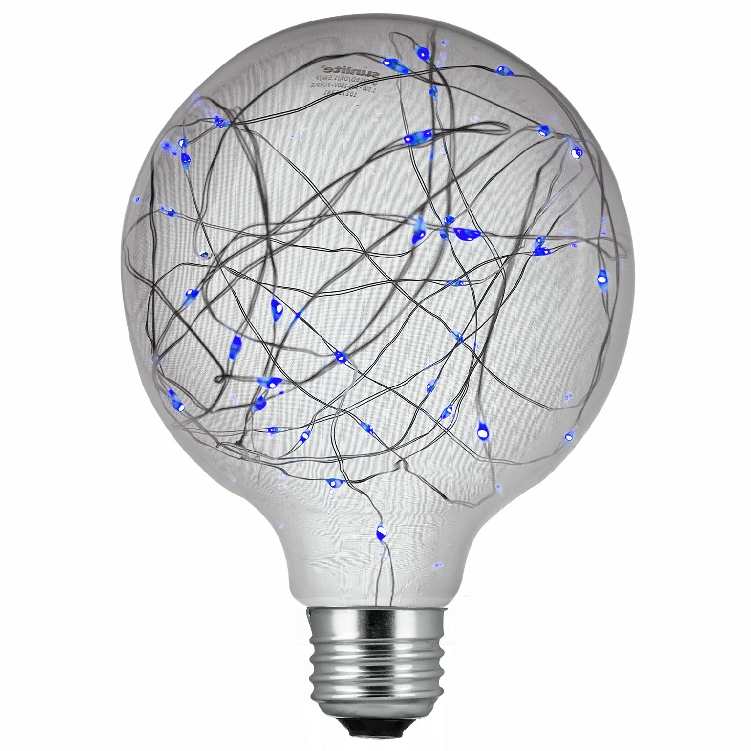 Sunlite 81186 G40 Globe Bulb  LED Fairy-Lights Inside  1.5 Watts  Medium (E26) Base  Non Dimmable  Party Decoration  Holiday Lighting  String Light  Blue  1 Count
