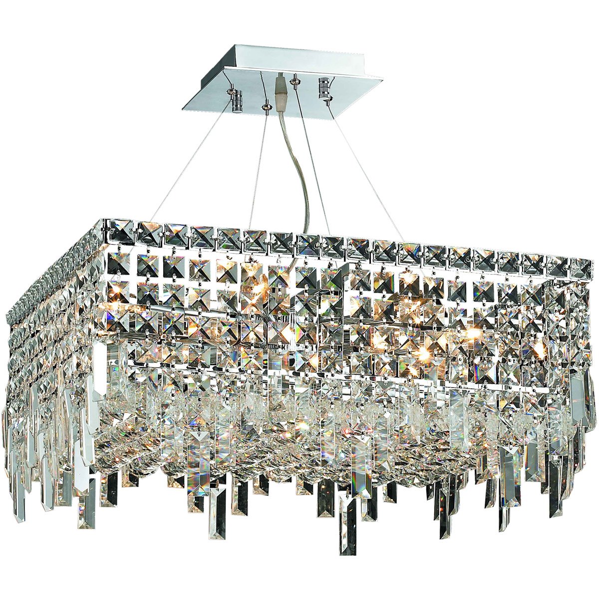 Elegant Lighting 2033D20C/RC Royal Cut Clear Crystal Maxim 12-Light Crystal Pendant, Finished in Chrome with Clear Crystals, 20'