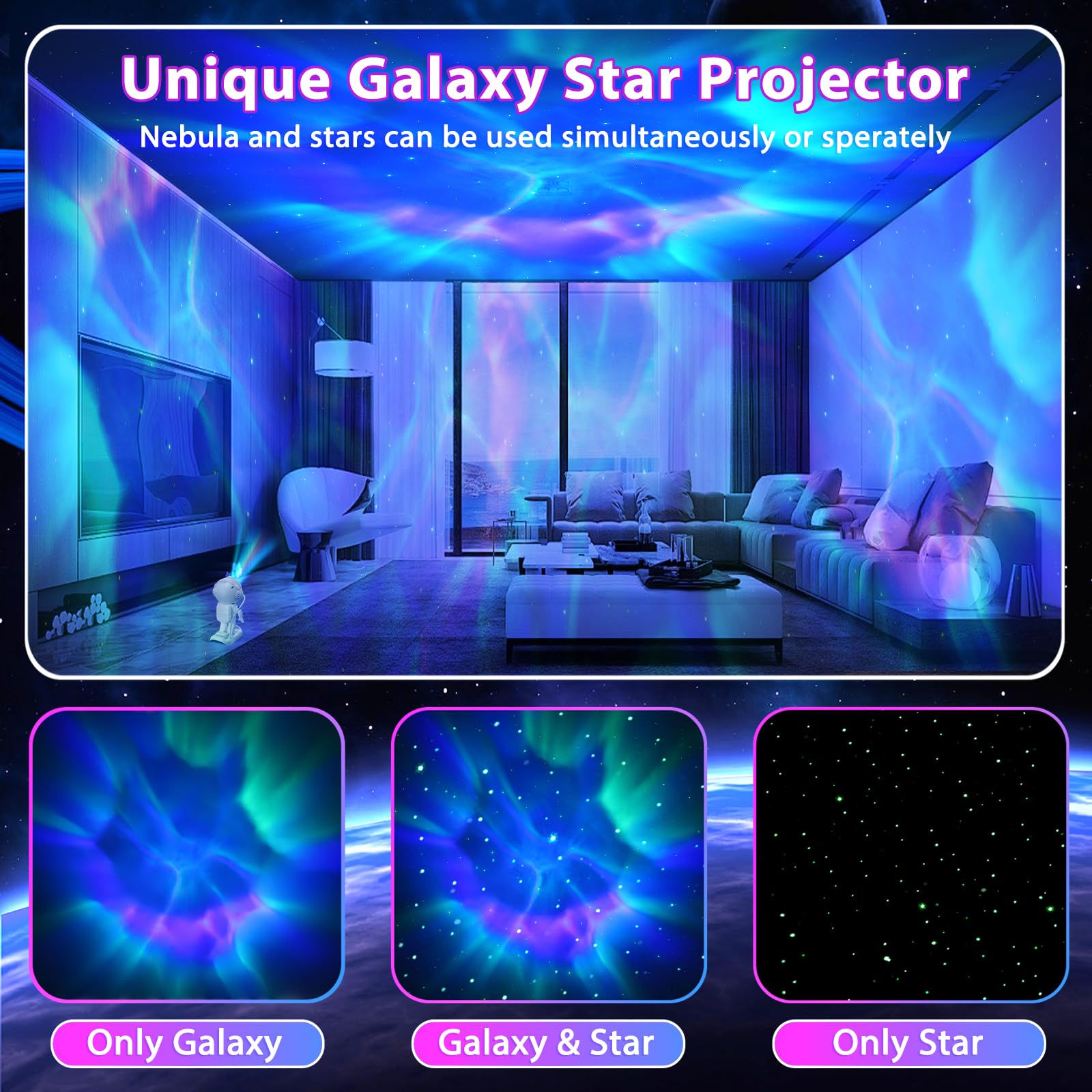 Star Galaxy Projector, Galaxy Night Light Projector For Bedroom With Remote Control & Timer, For Bedroom, Living Room And Home T