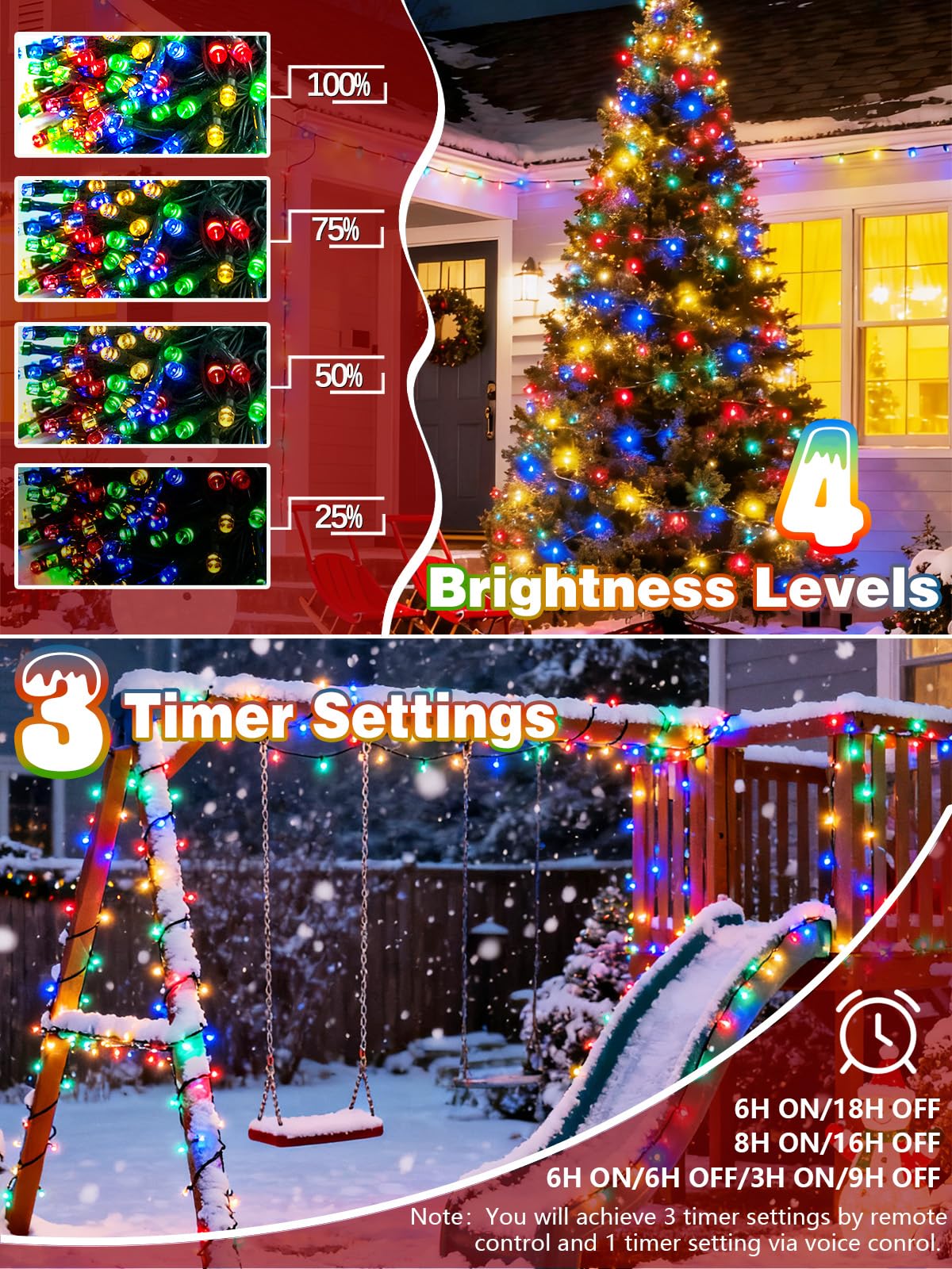 Voice Controlled Christmas Lights With Remote  264 Ft 800 Led String Lights Indoor Outdoor With 12 Modes 3 Timers  Dimmable Twinkle Light Plug In Waterproof For Xmas Tree Party Decor  Multicolor