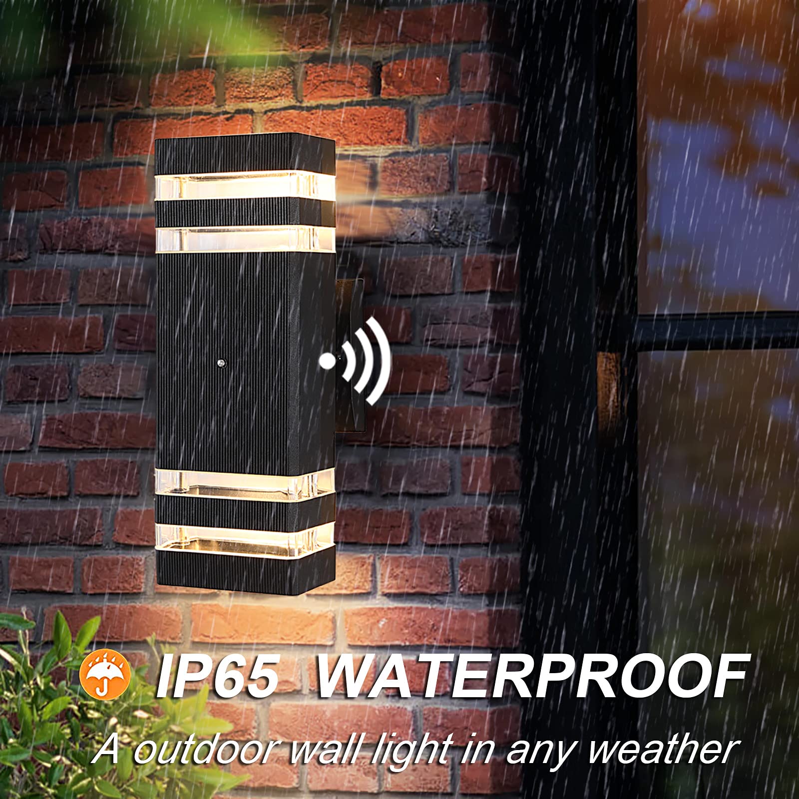 Boxcupin Dusk To Dawn Led Wall Sconce, Waterproof Black Outdoor Light Fixture For Porch & Patio