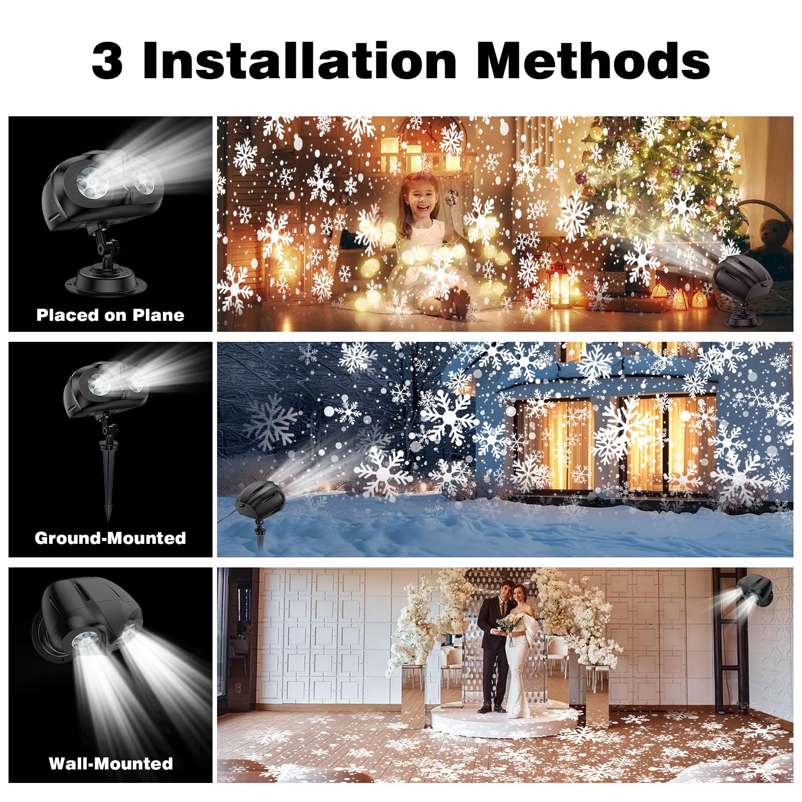 Snowflake Projector Lights Outdoor, Ip65 Waterproof Owl Shaped Dynamic Led Christmas Projector Lights Outdoor With Remote Contro