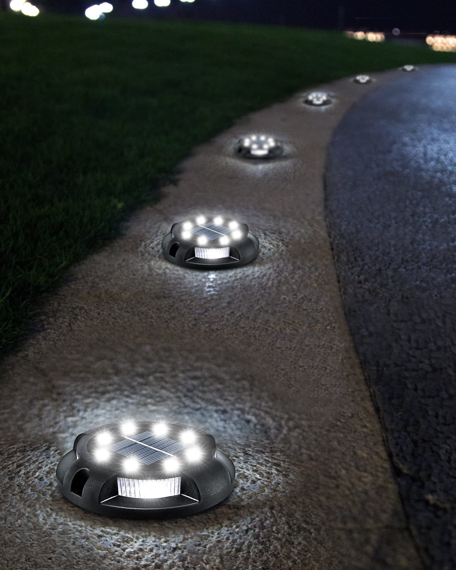 Biling Solar Outdoor Lights, 12 Pack Waterproof Uplight, White, Model 0258c51b-aa4f-48a9-bd2b-b314f8c49839